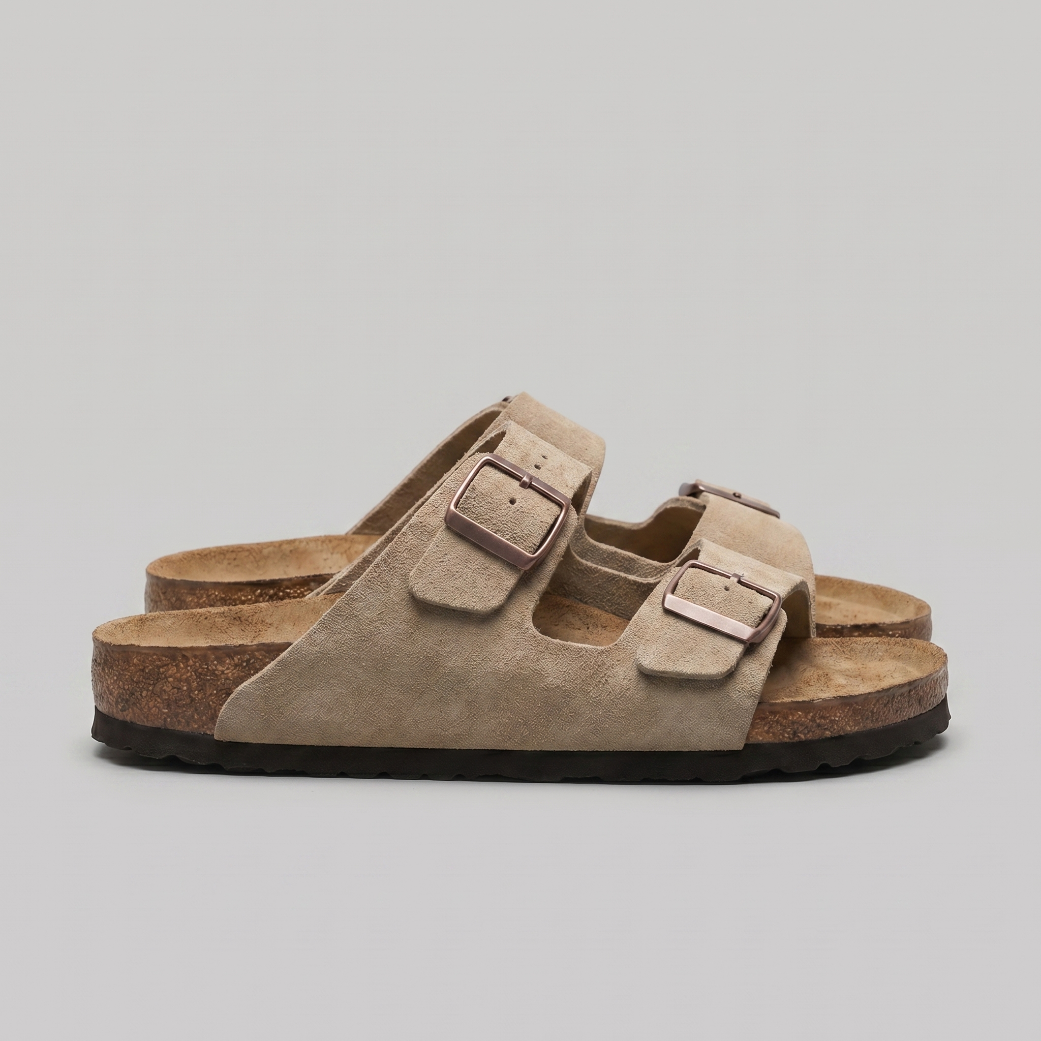 Men's Suede Double Strap Buckle Sandals Summer