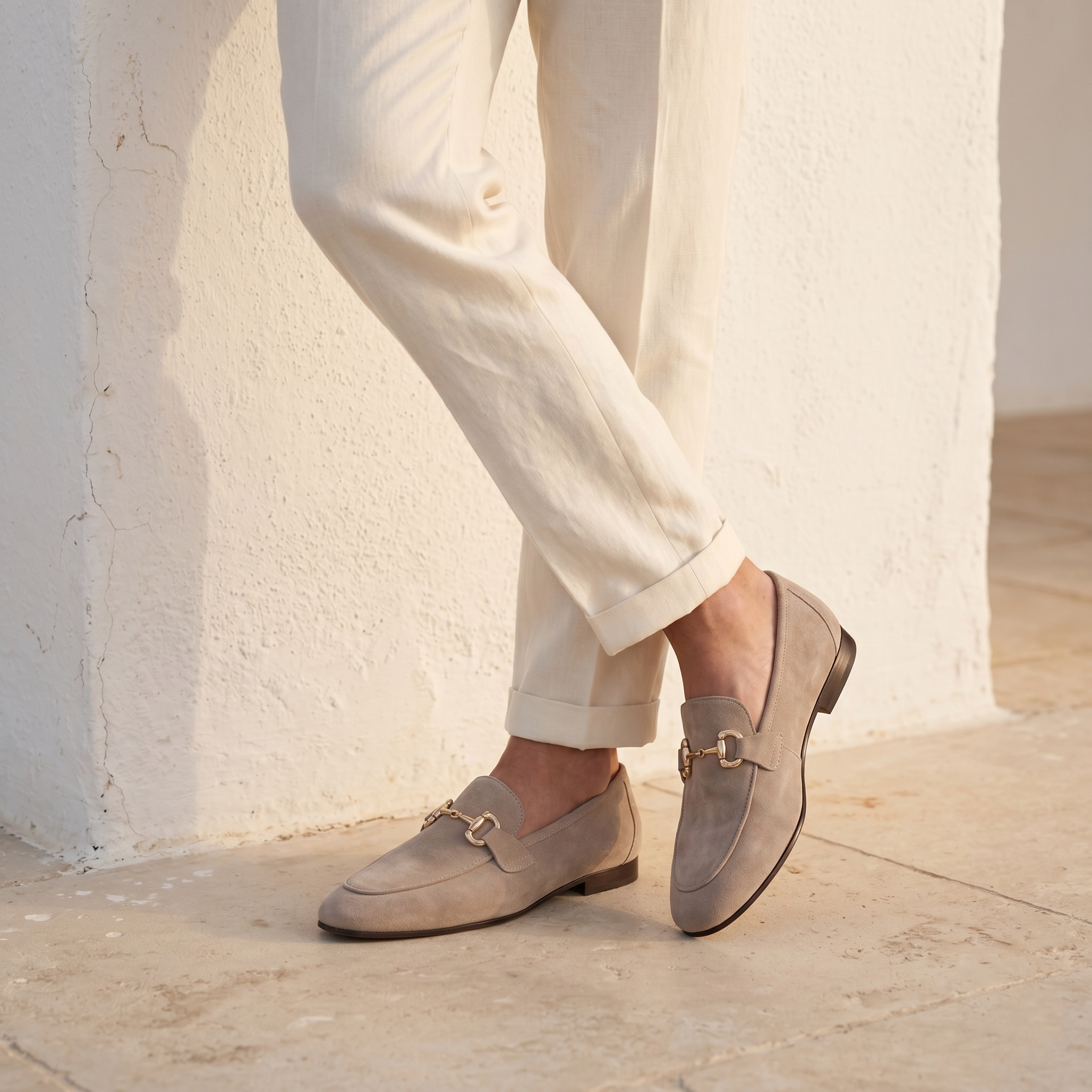 Men's Suede Slip On Smart Casual Horsebit Loafers