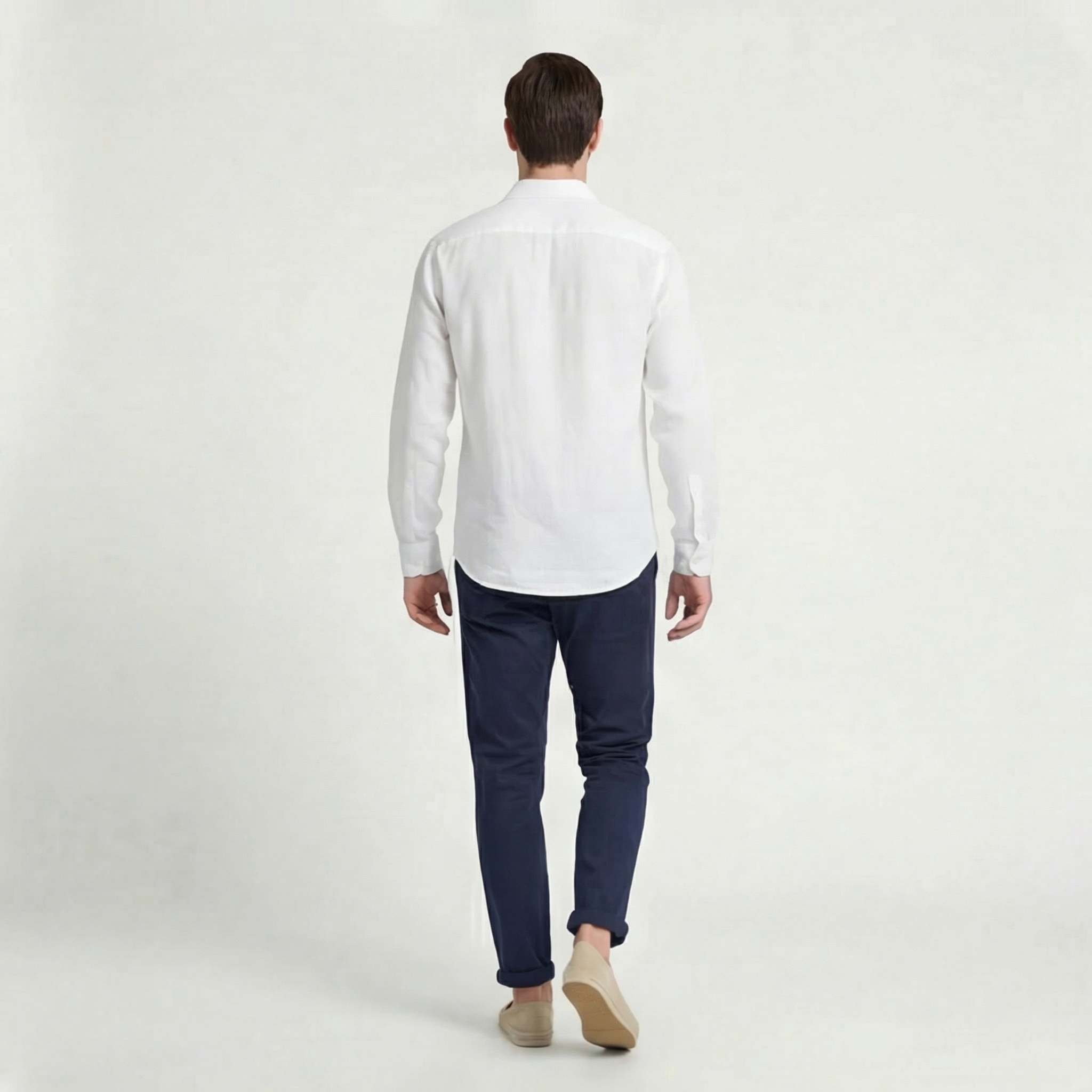 Men's Linen Long Sleeve Shirt Chest Pocket Summer