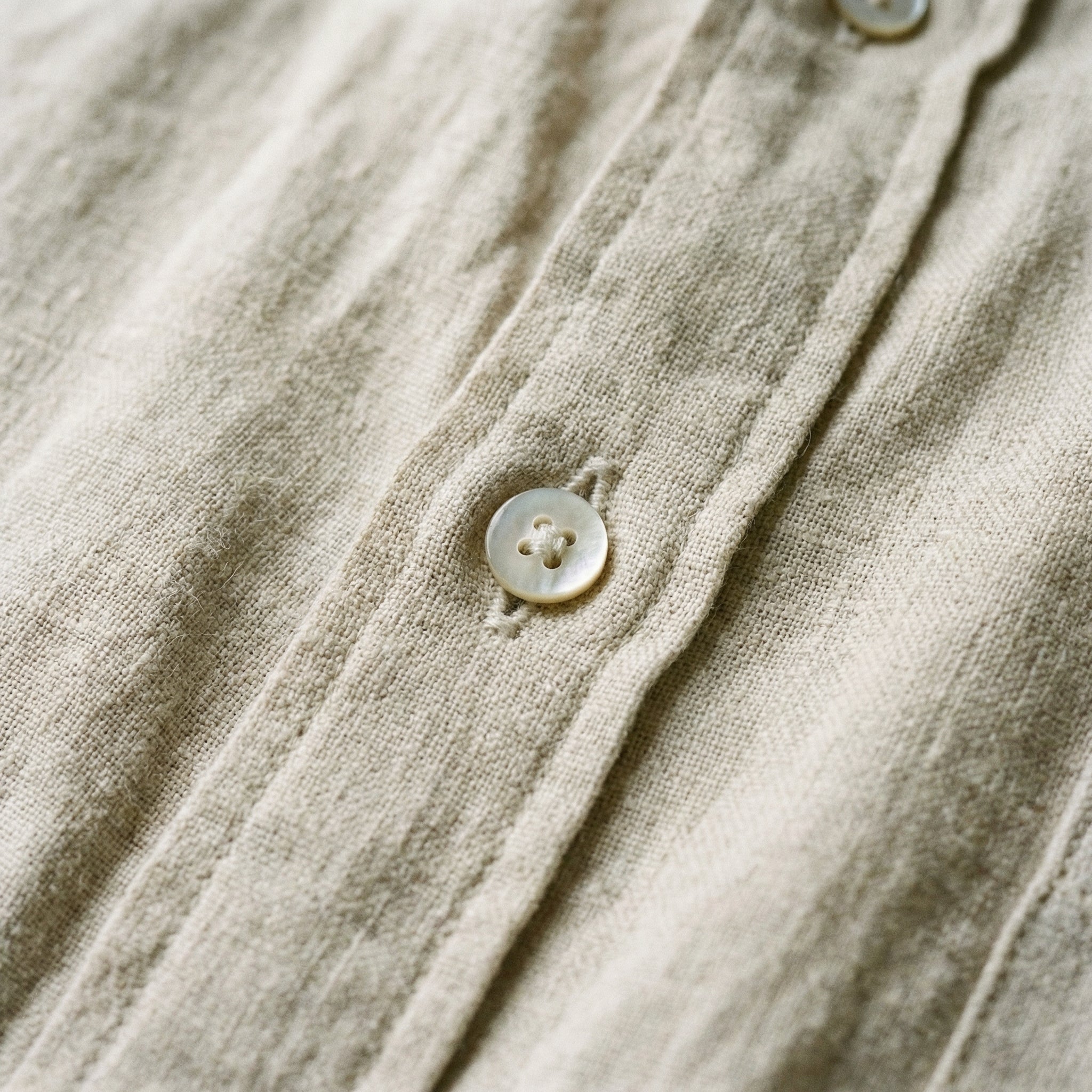 Men's Linen Long Sleeve Shirt Chest Pocket Summer