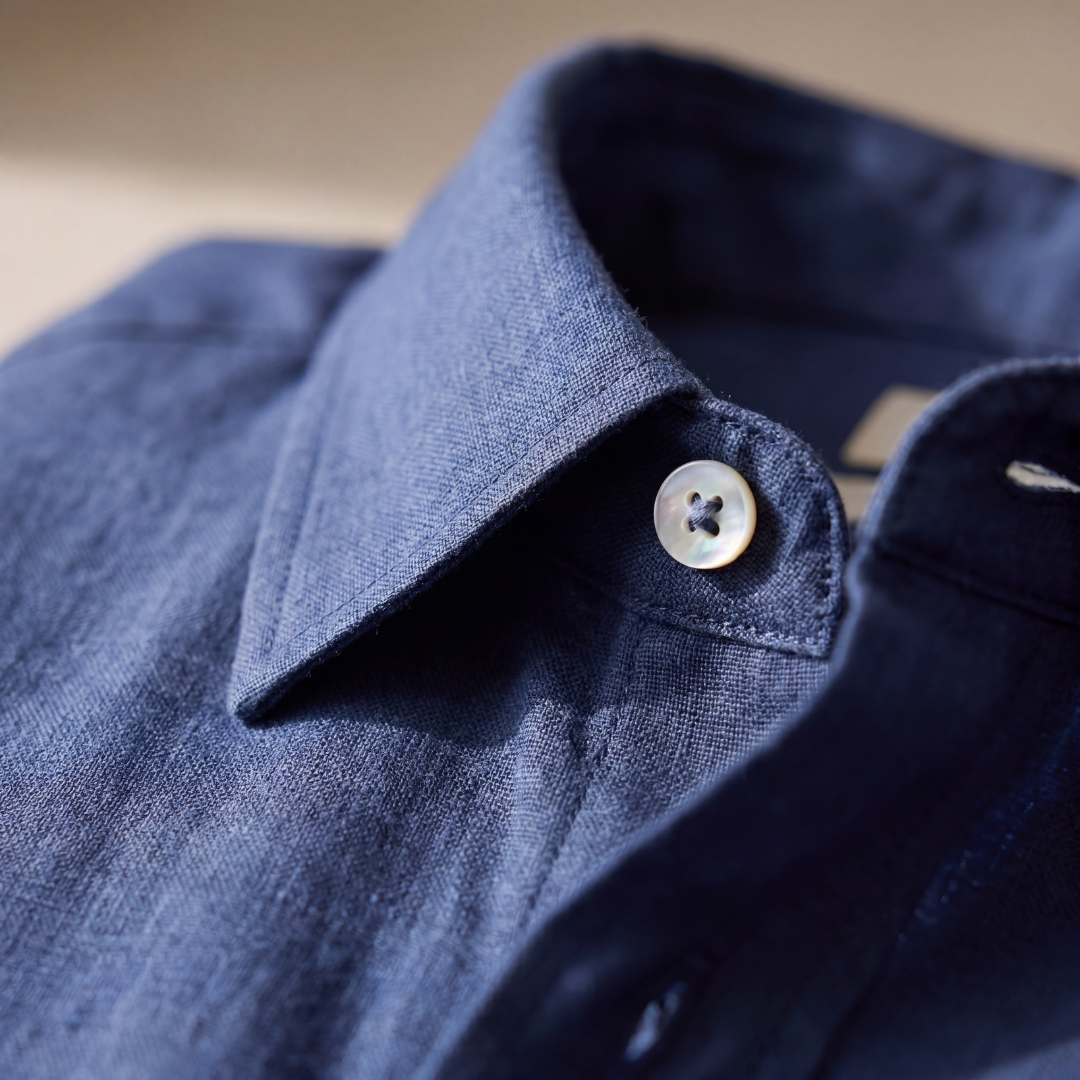 Men's Linen Long Sleeve Classic Collar Shirt Summer