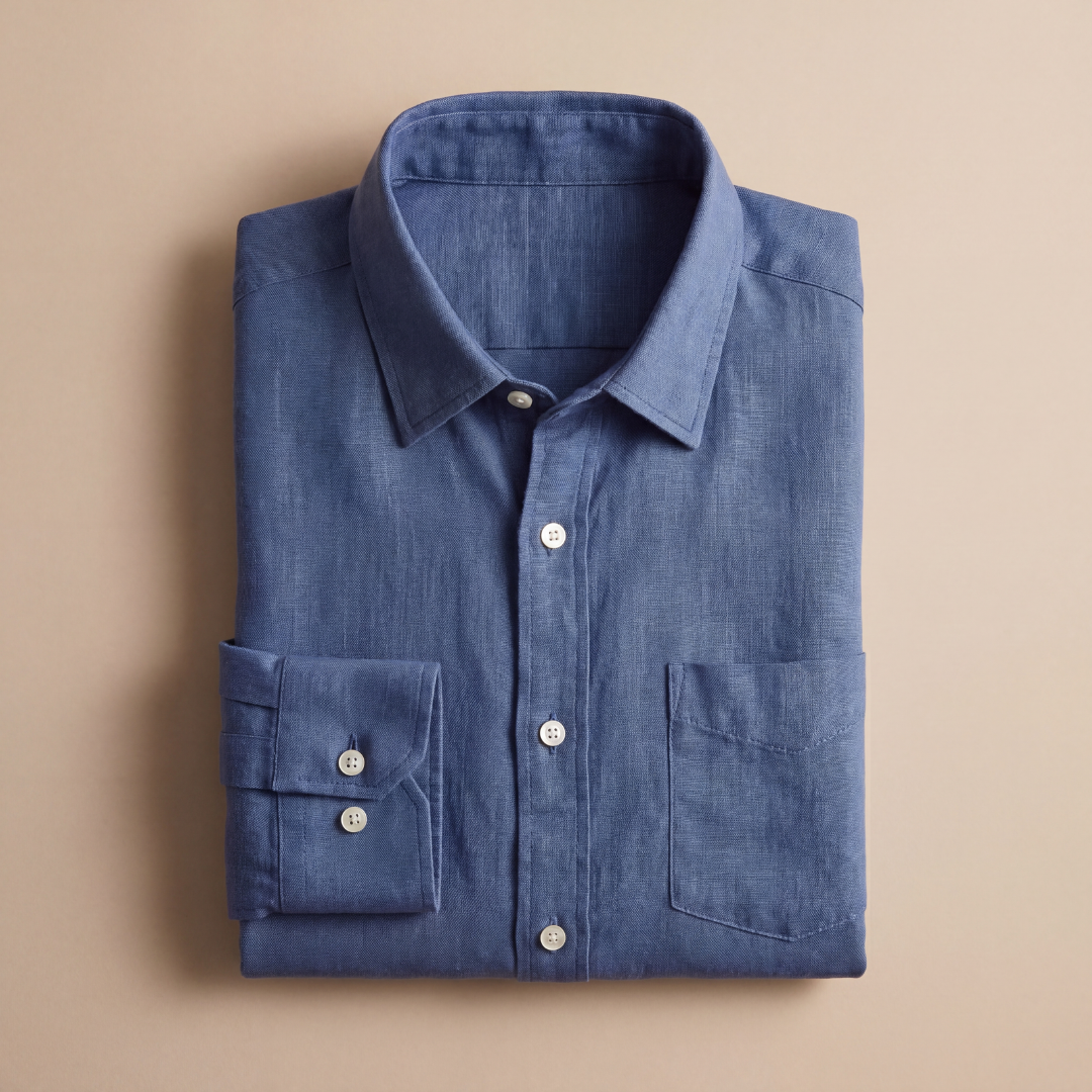 Men's Linen Long Sleeve Classic Collar Shirt Summer
