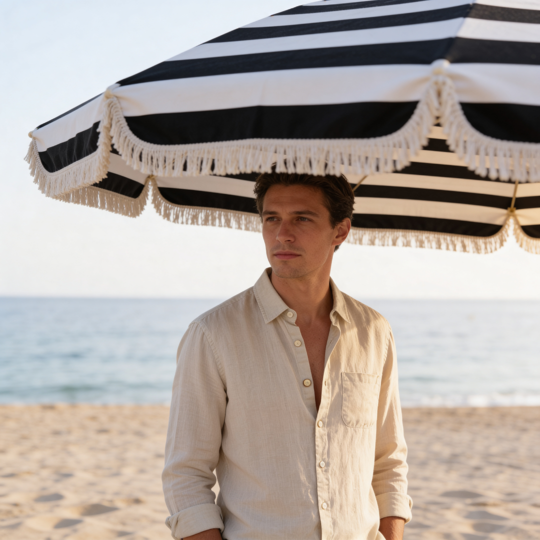Men's Linen Long Sleeve Classic Collar Shirt Summer