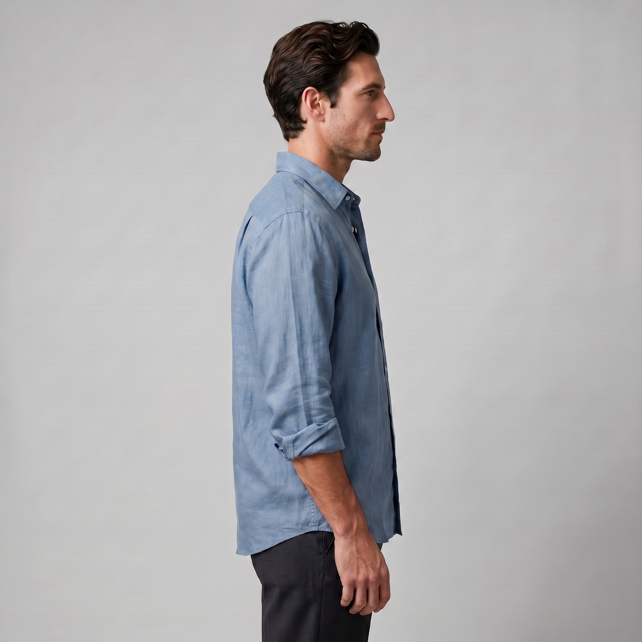 Men's Linen Oversized Long Sleeve Shirt Summer