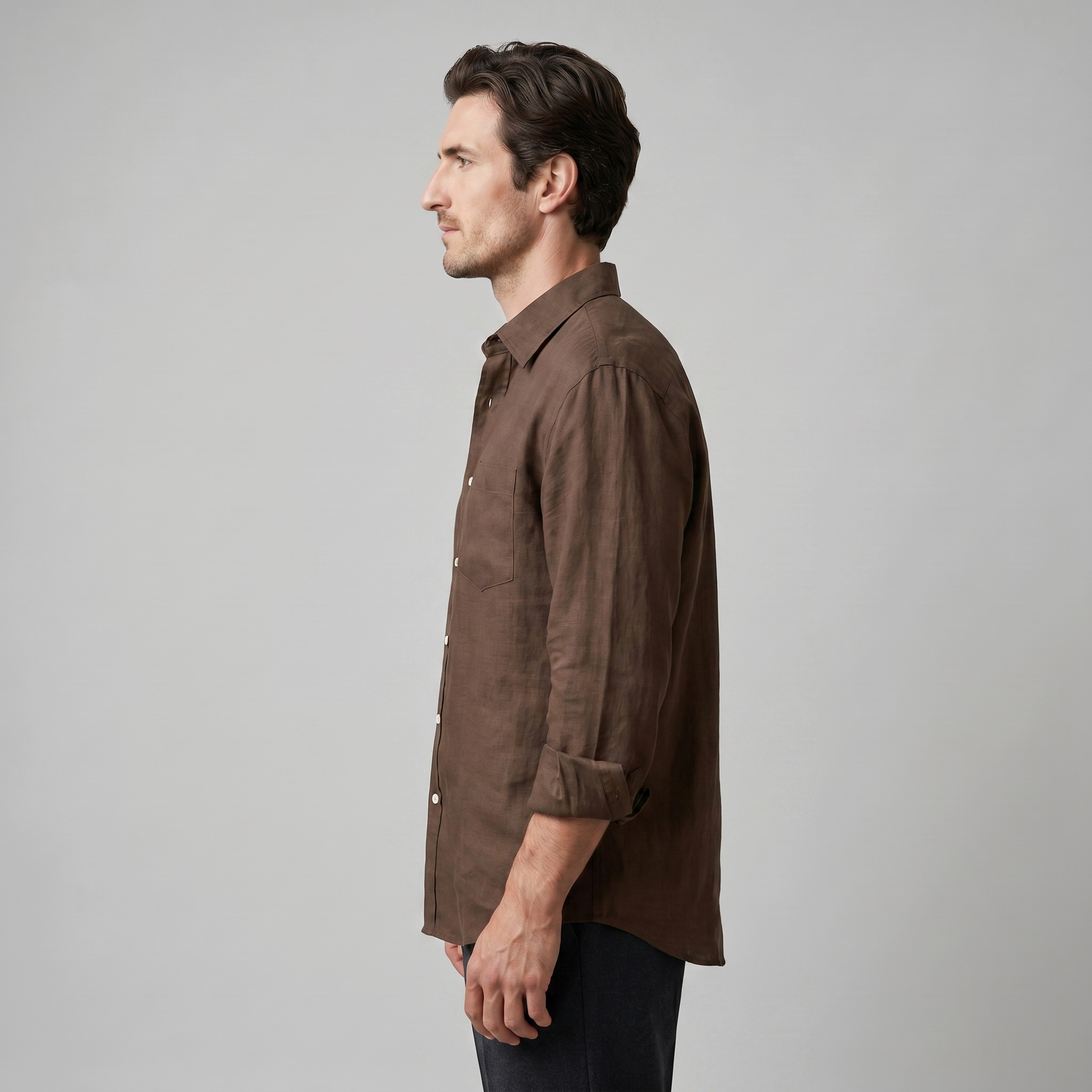 Men's Linen Oversized Long Sleeve Shirt Summer
