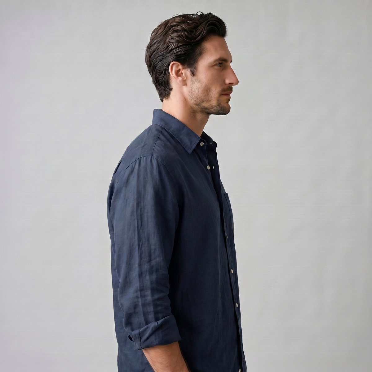 Men's Linen Oversized Long Sleeve Shirt Summer