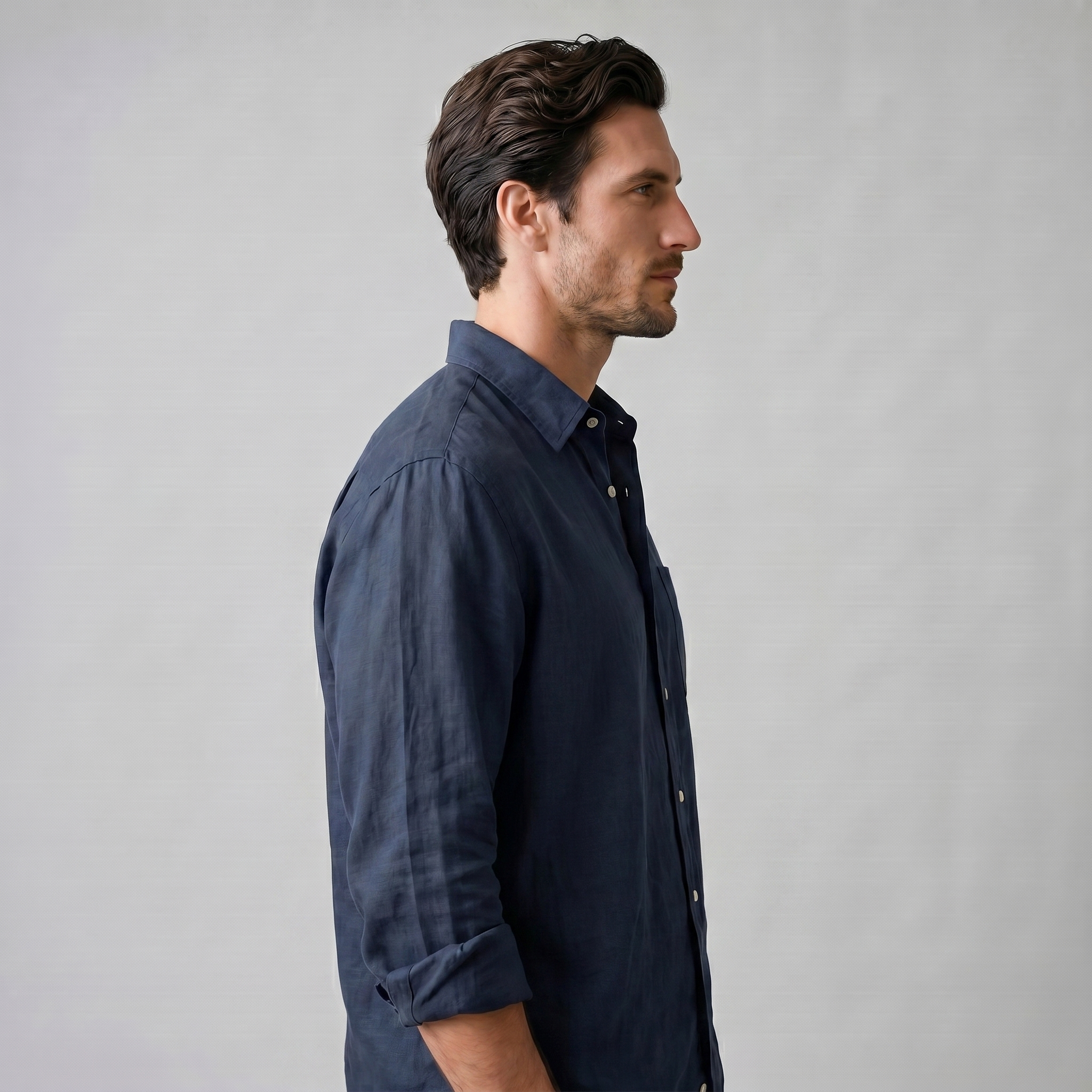Men's Linen Oversized Long Sleeve Shirt Summer