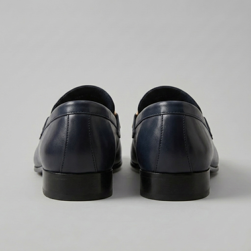 Men's Leather Medallion Detail Smart Formal Loafers