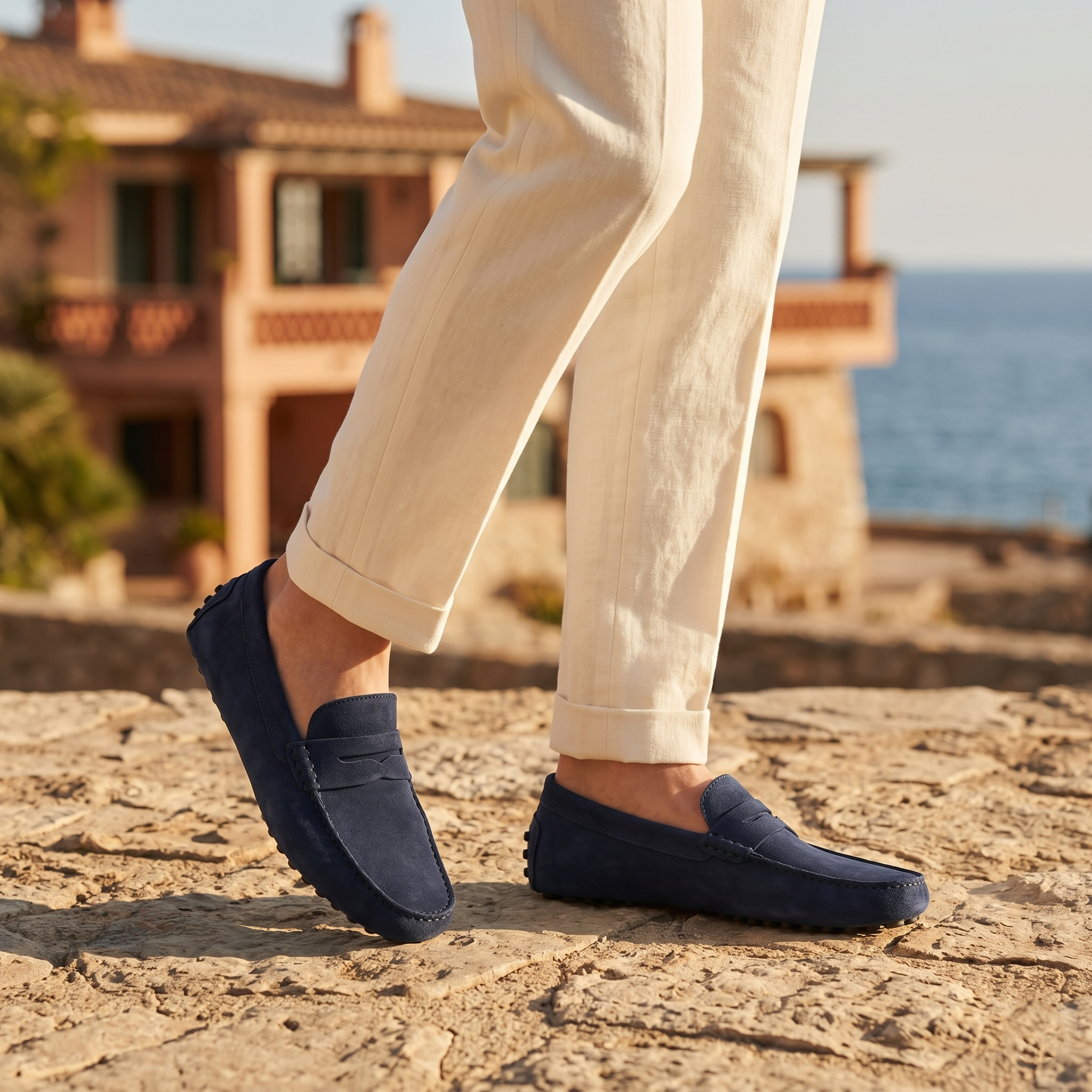 Men's Suede Moccasin Slip On Summer Penny Loafers