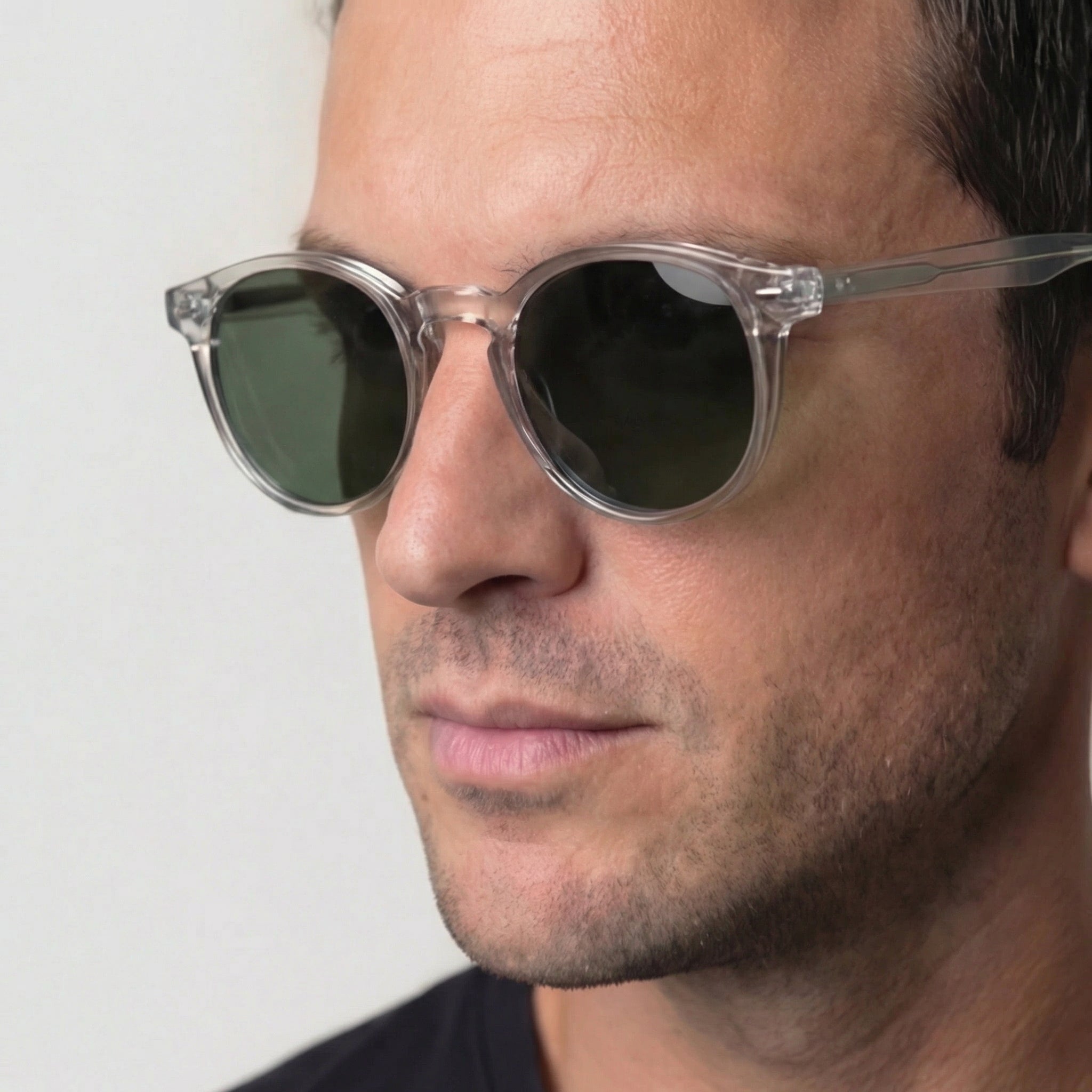 Men's Round Frame Polarised Sunglasses Retro Summer