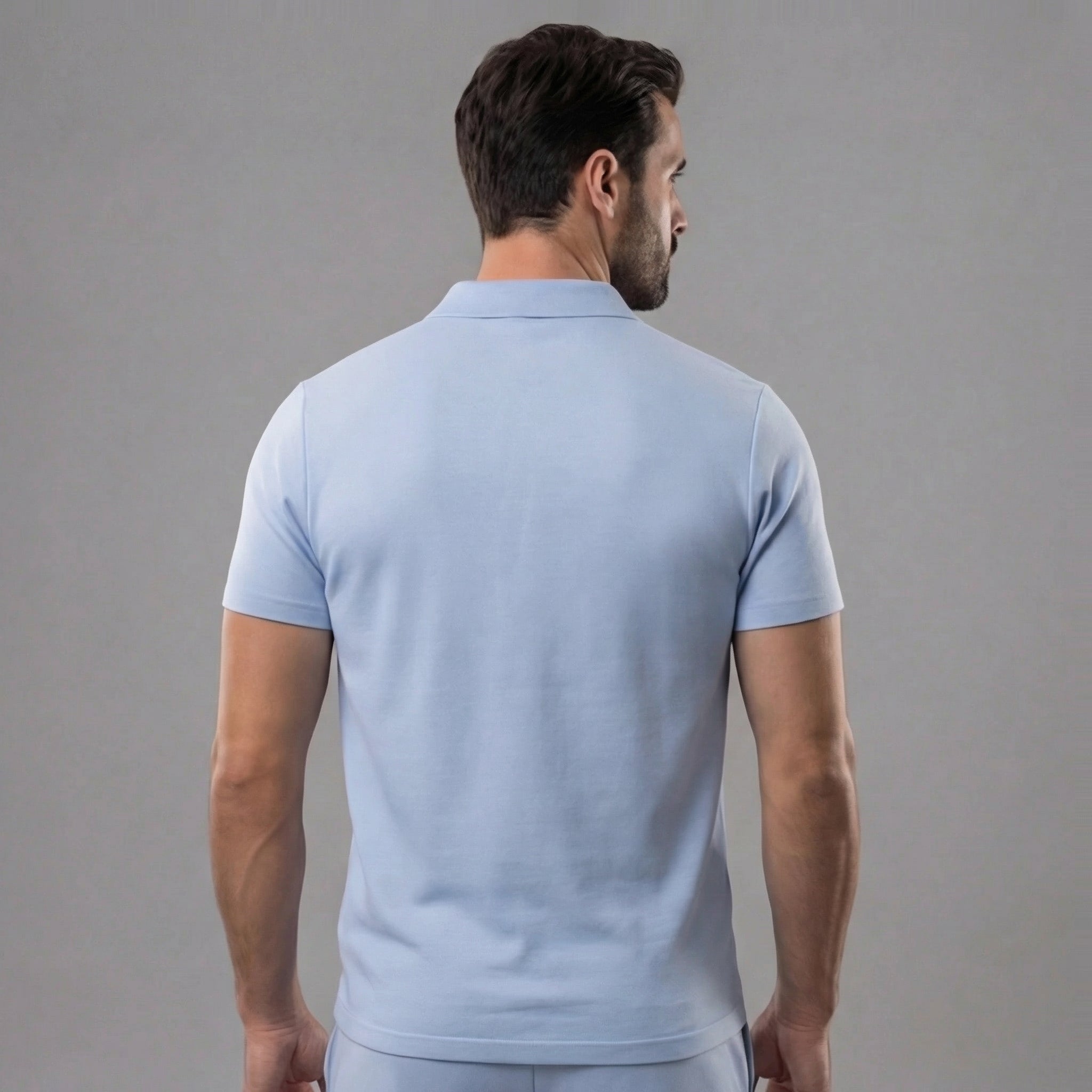 Men's Zip Polo Shirt Shorts Co-ord Set Summer