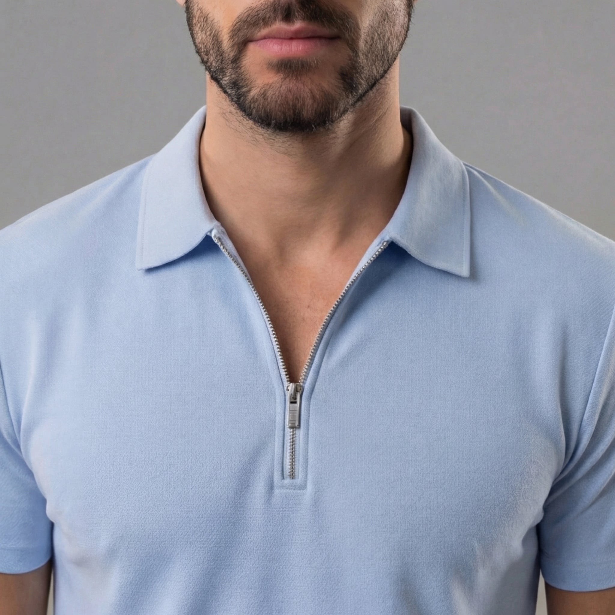 Men's Zip Polo Shirt Shorts Co-ord Set Summer