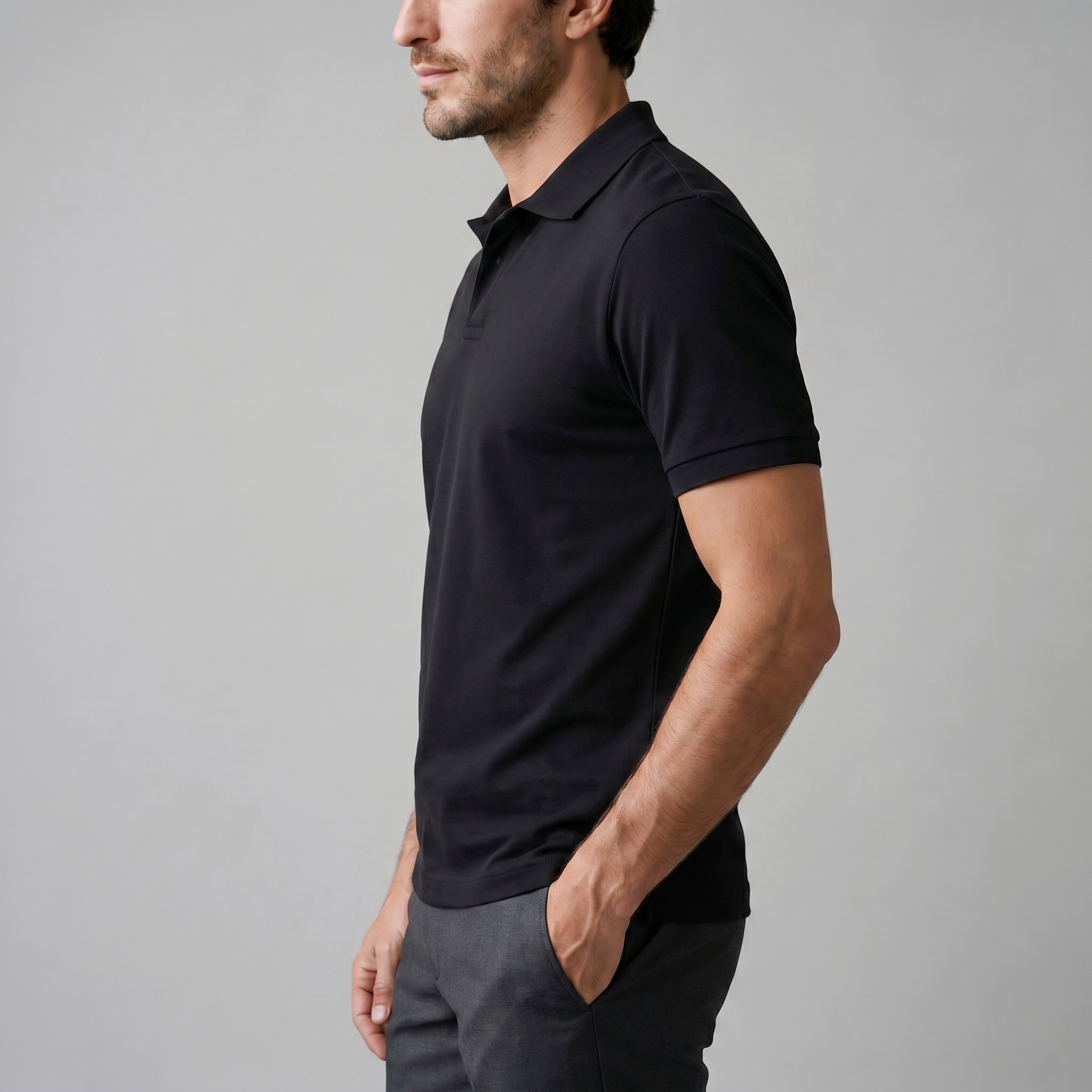 Men's Open Collar Polo Shirt Short Sleeve Summer