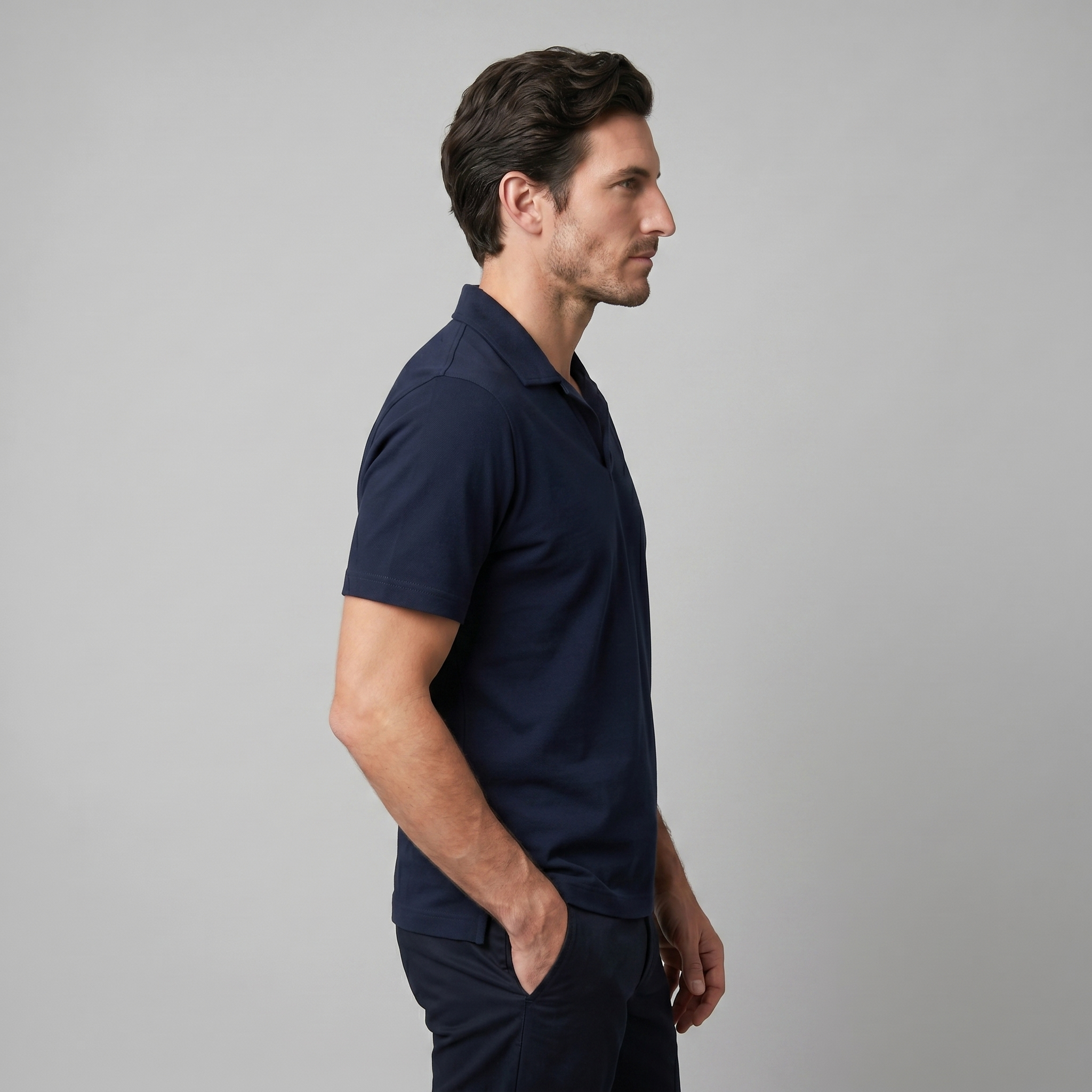 Men's Open Collar Polo Shirt Short Sleeve Summer