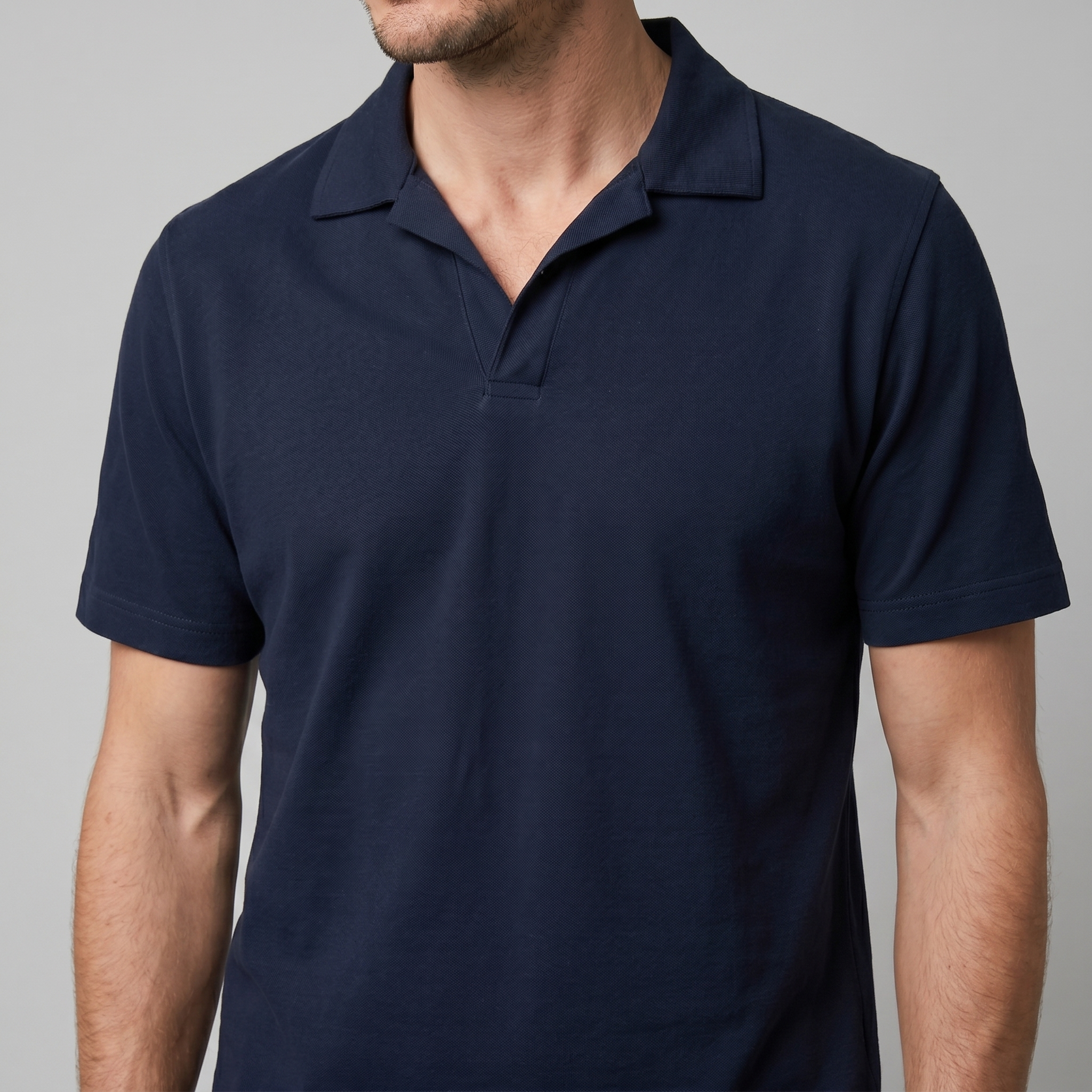 Men's Open Collar Polo Shirt Short Sleeve Summer