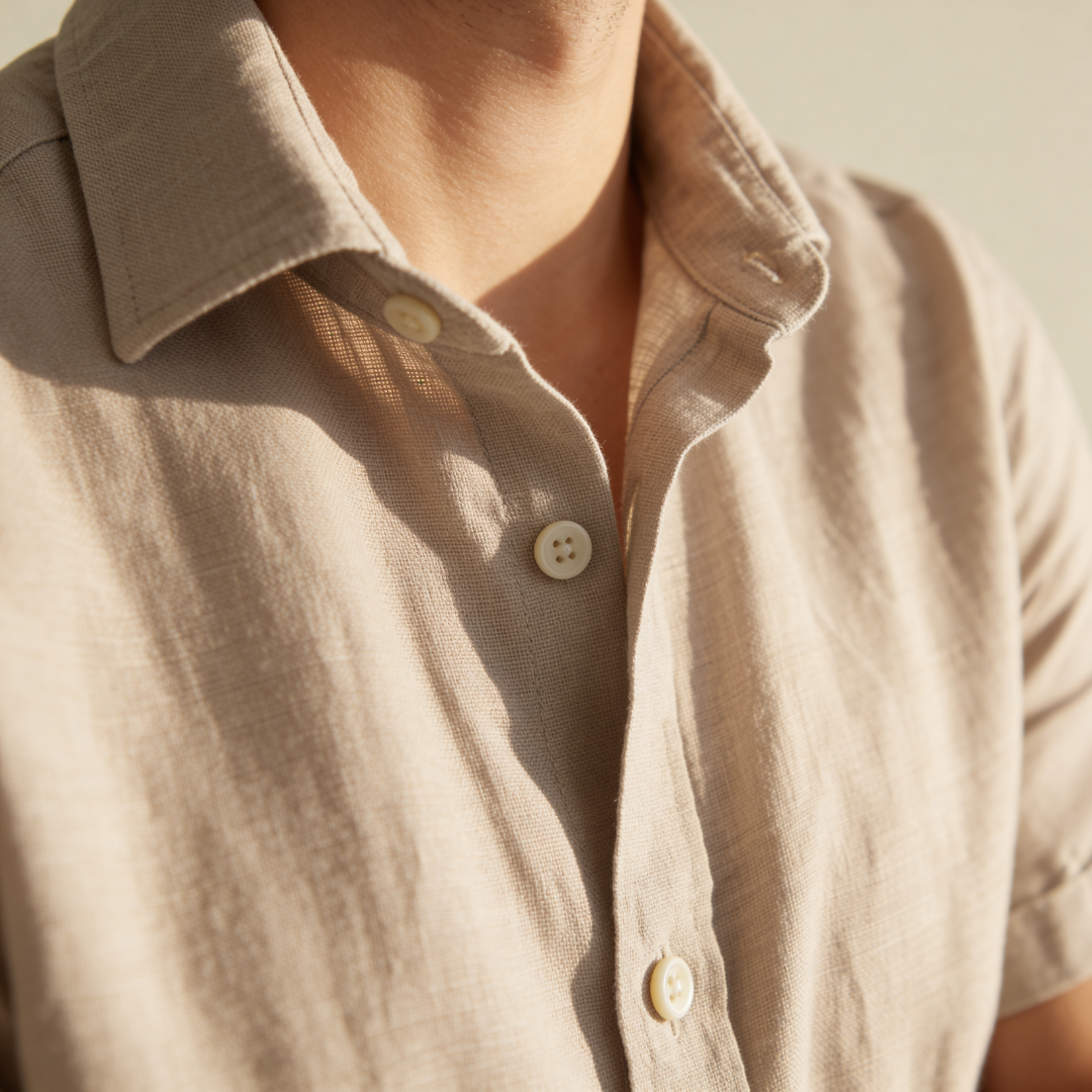 Men's Linen Short Sleeve Shirt Summer Holiday