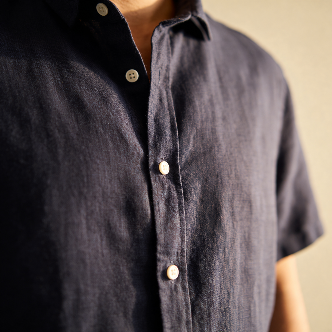 Men's Linen Short Sleeve Shirt Summer Holiday