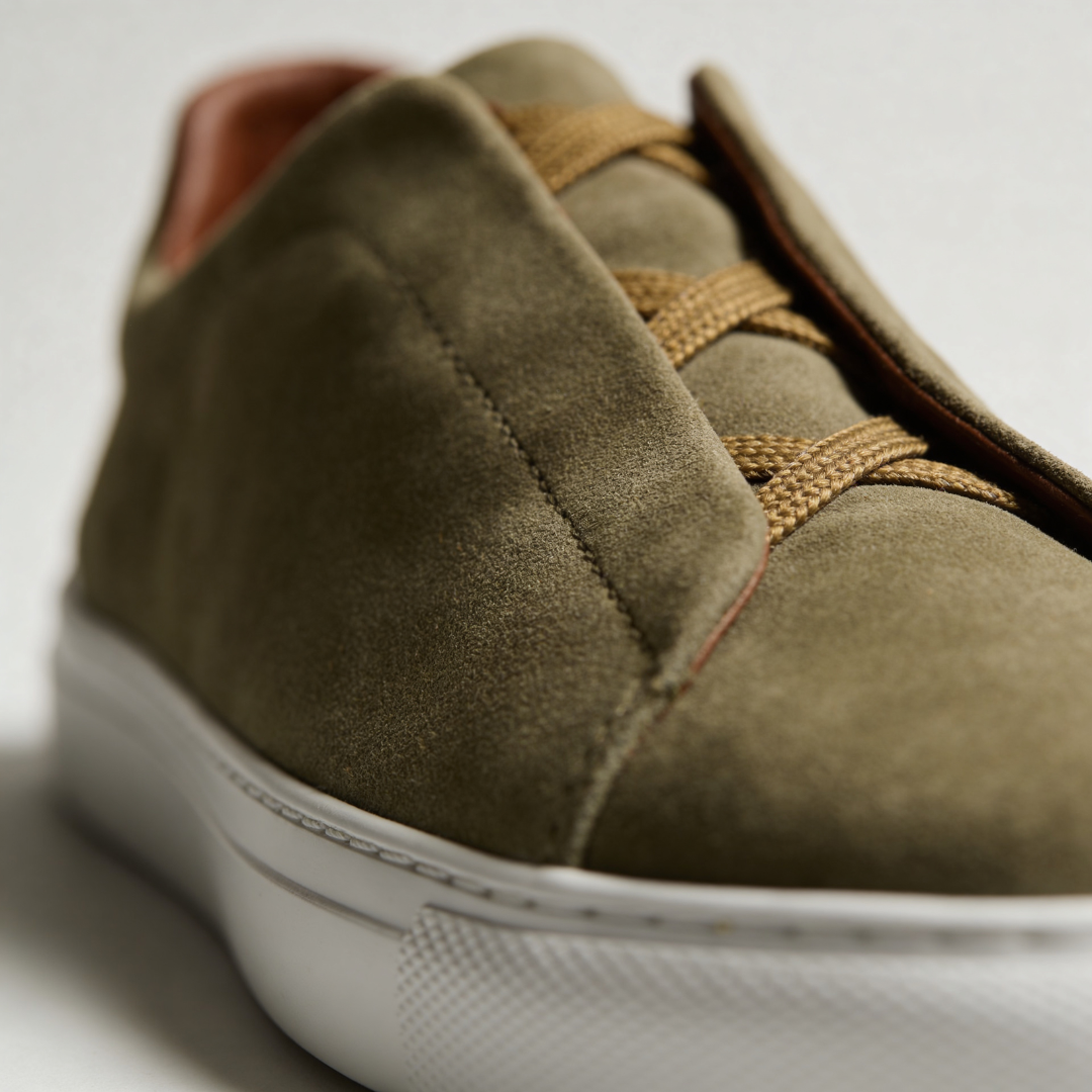 Men's Suede Slip On Trainers Elastic Strap Smart Casual