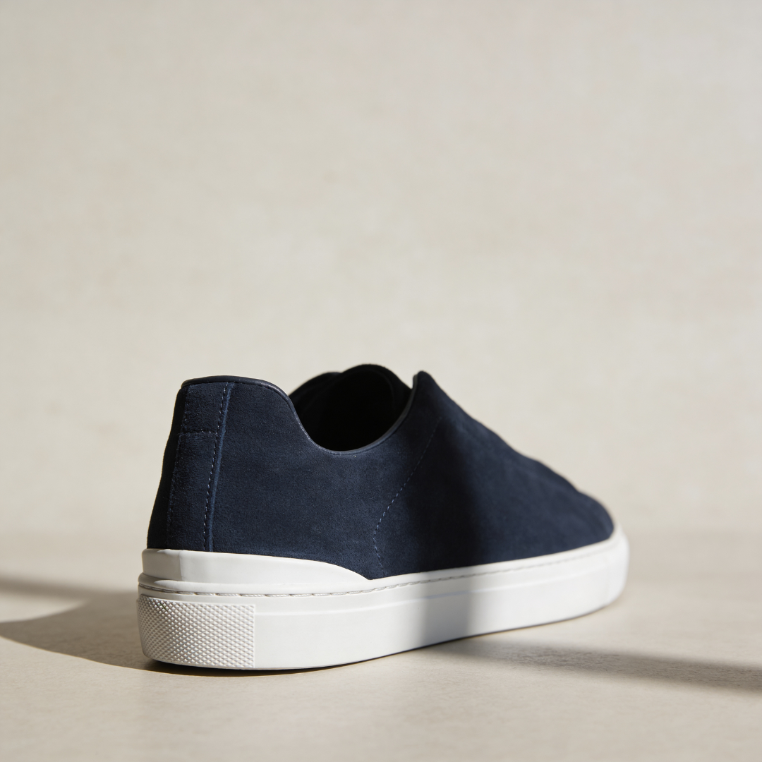 Men's Suede Slip On Trainers Elastic Strap Smart Casual