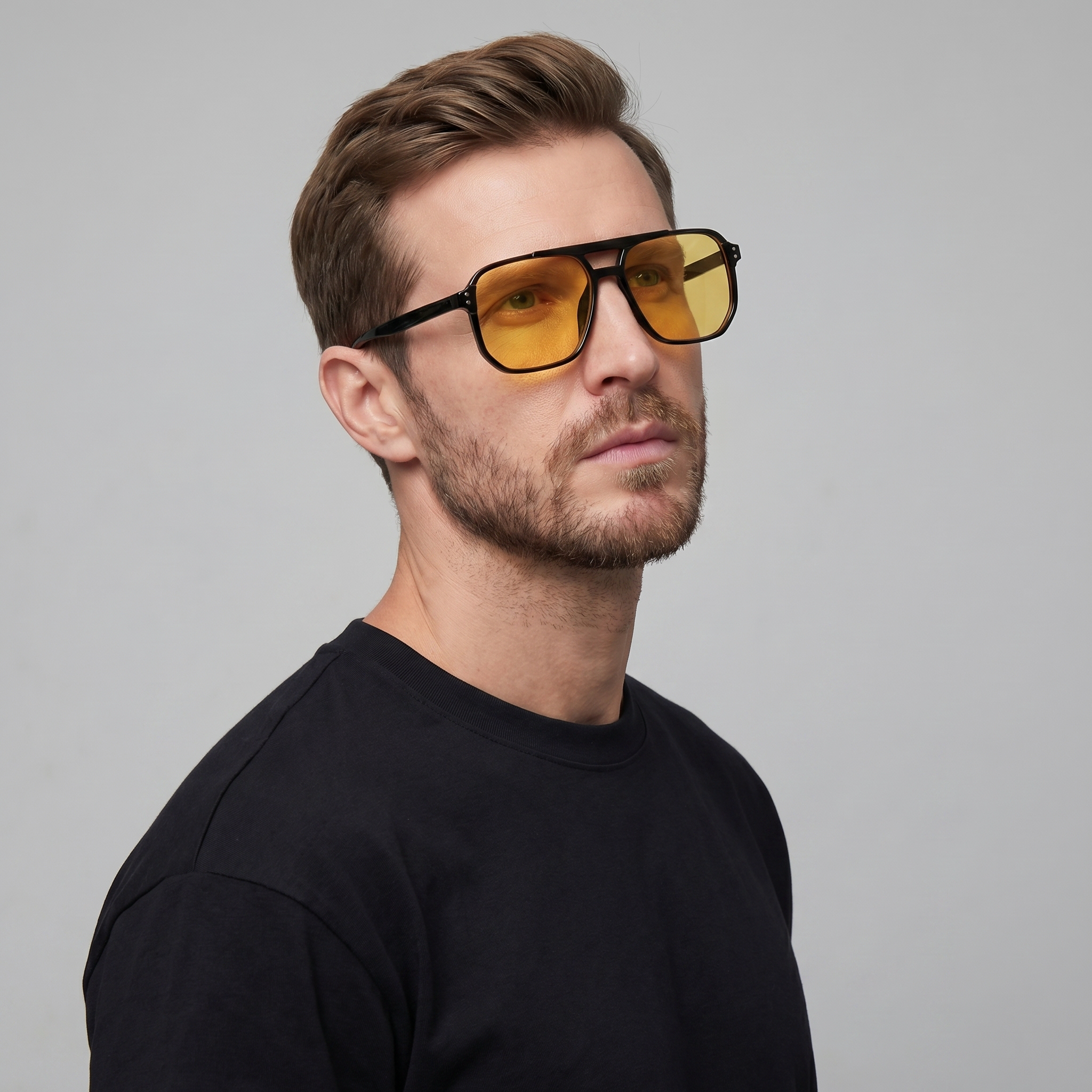 Men's Oversized Square Flat Top Sunglasses Tinted Lens
