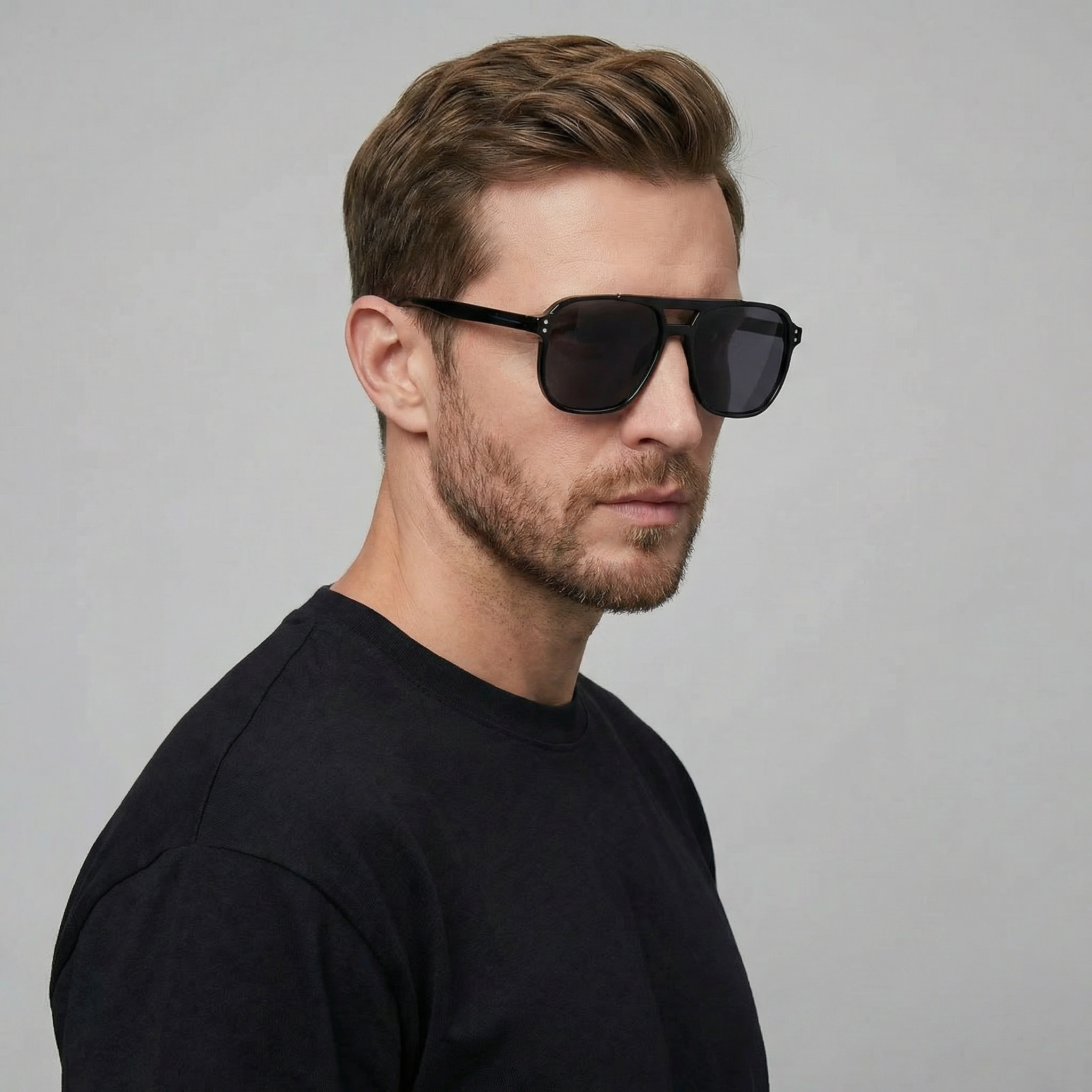 Men's Oversized Square Flat Top Sunglasses Tinted Lens