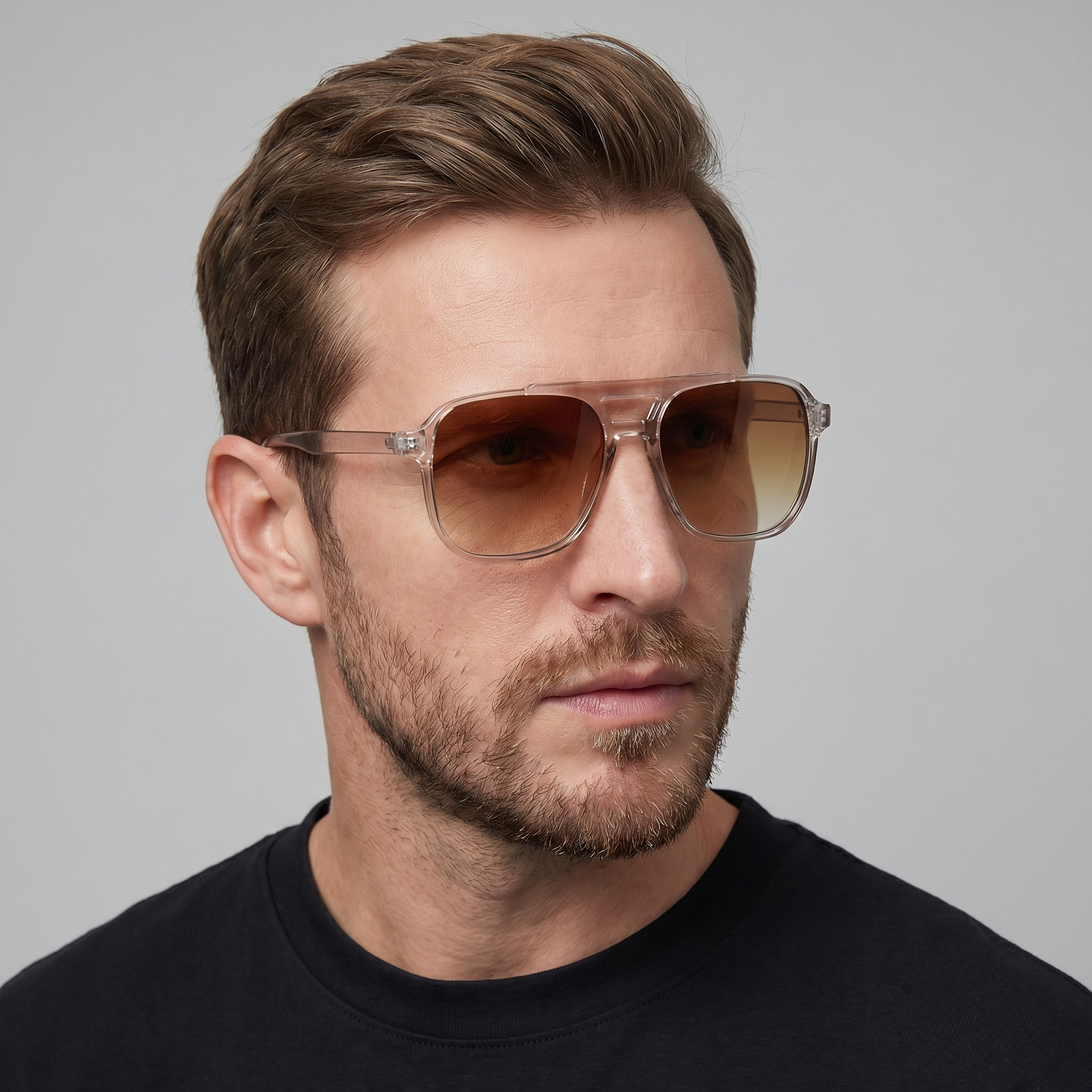 Men's Oversized Square Flat Top Sunglasses Tinted Lens