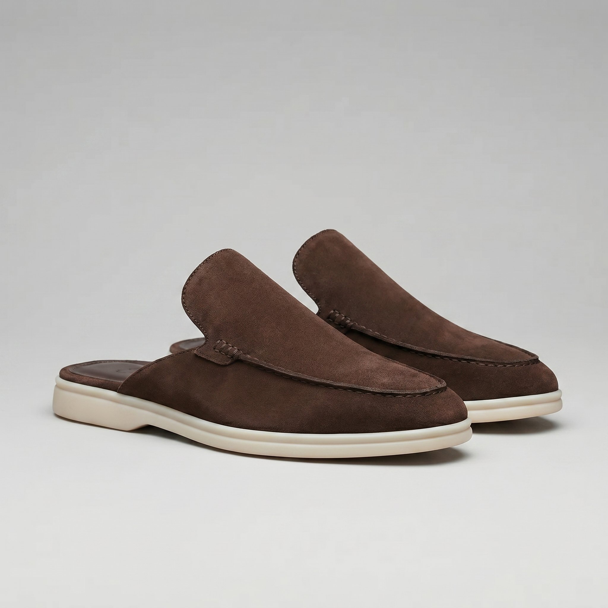 Men's Suede Backless Loafer Mules Slip On Casual Shoes