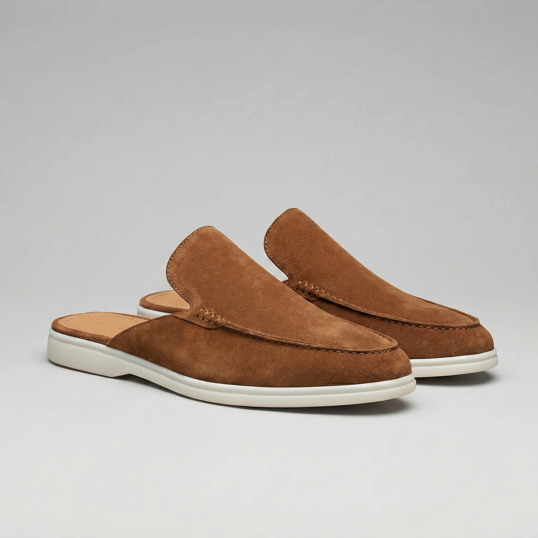 Men's Suede Backless Loafer Mules Slip On Casual Shoes