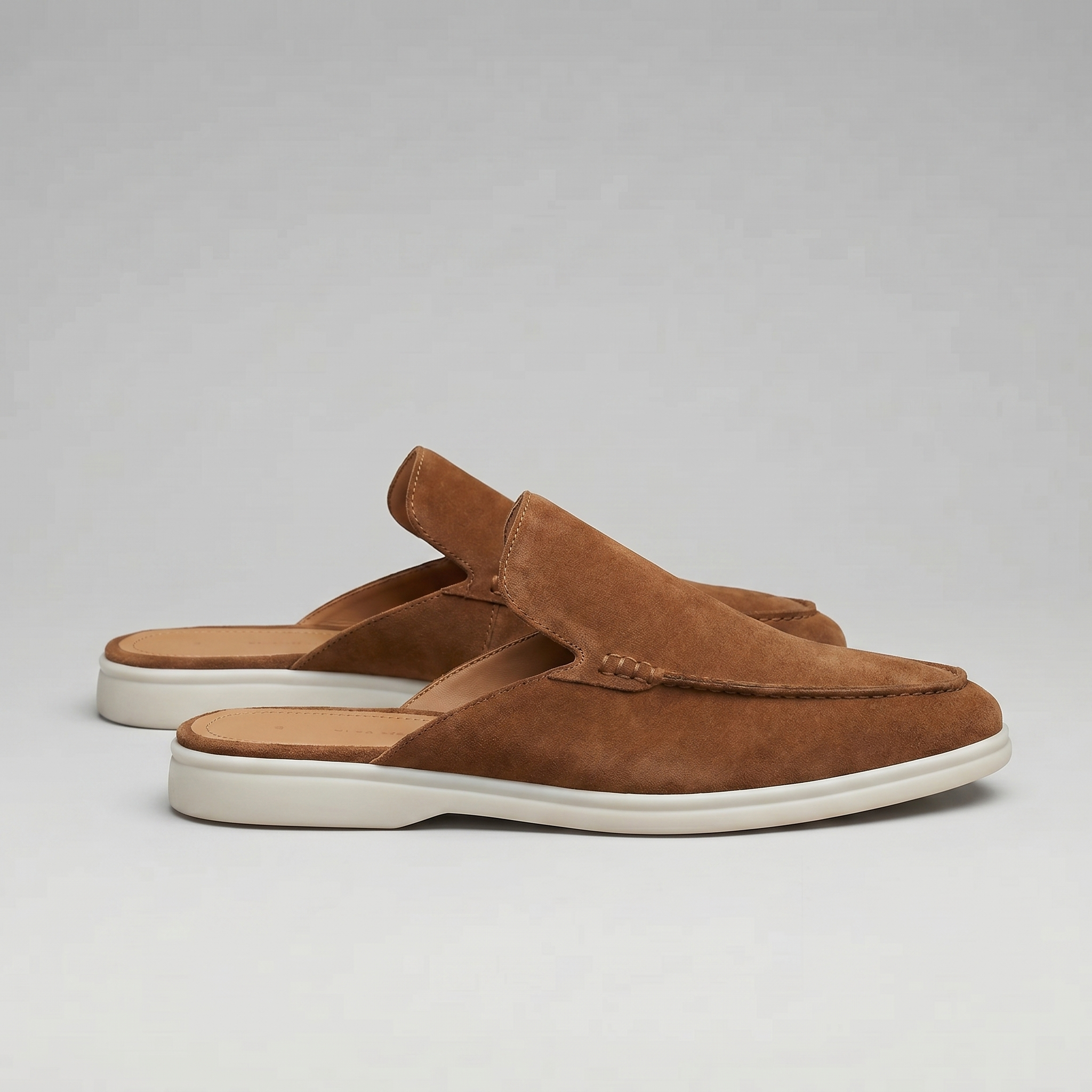 Men's Suede Backless Loafer Mules Slip On Casual Shoes