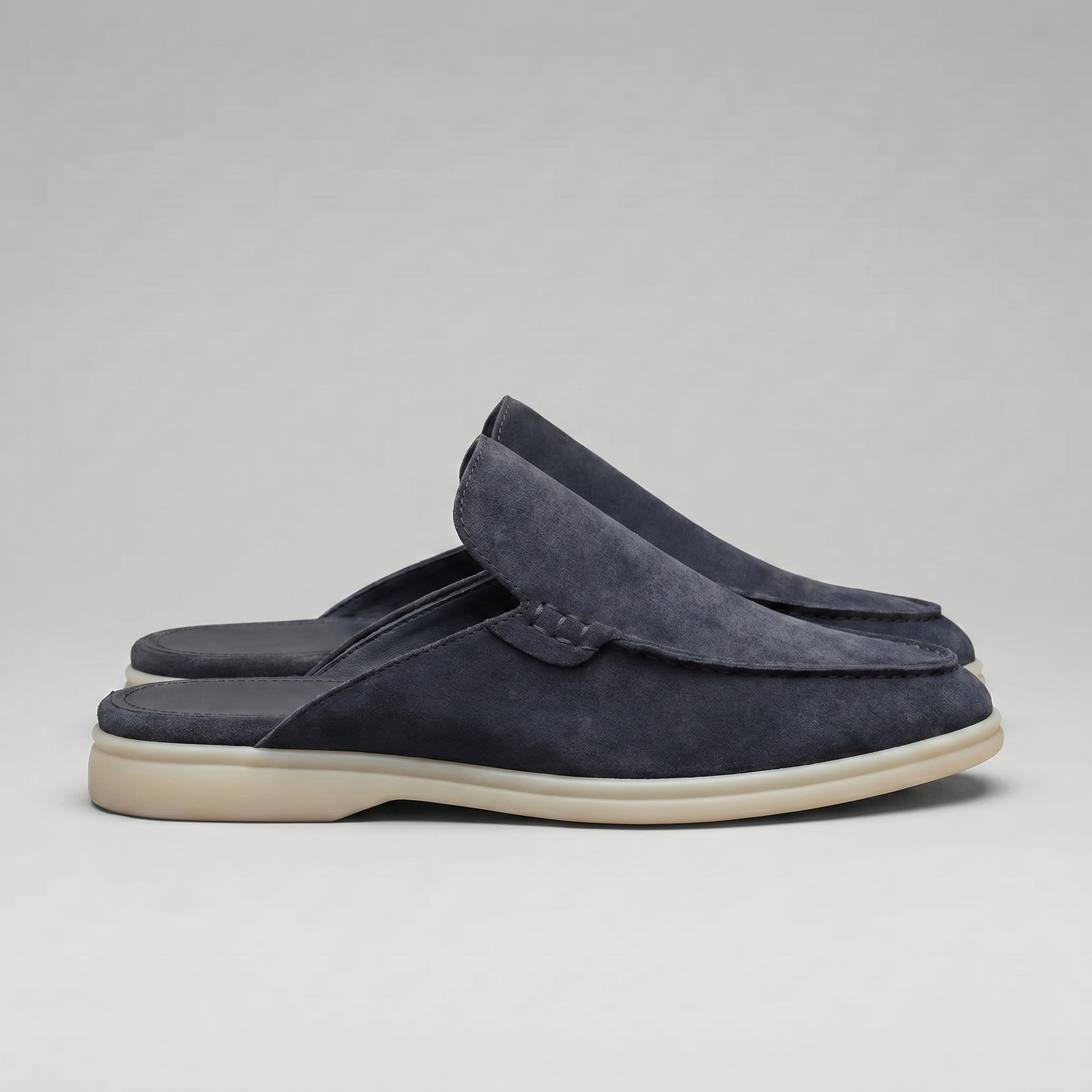 Men's Suede Backless Loafer Mules Slip On Casual Shoes