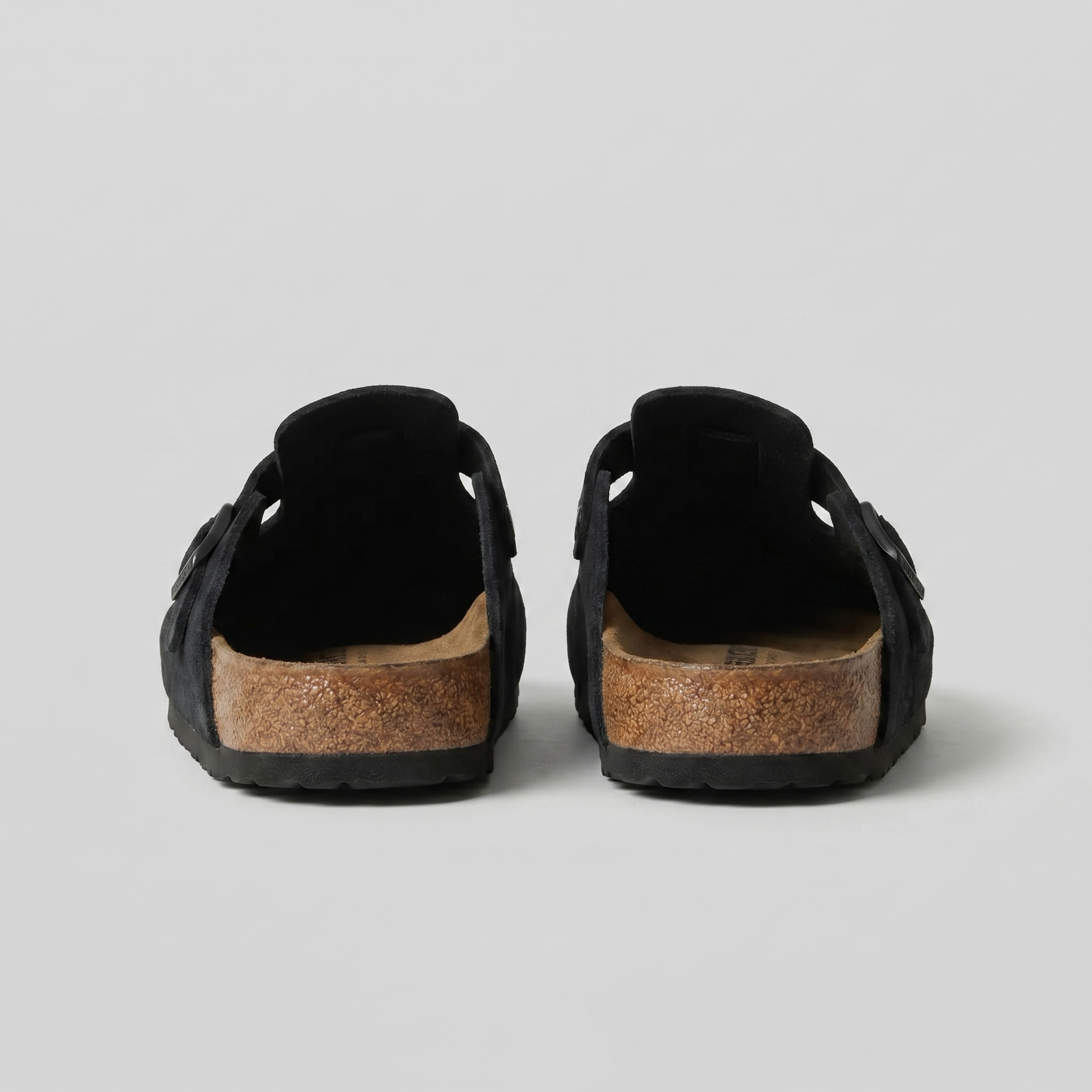Men's Suede Buckle Strap Closed Toe Mules Summer