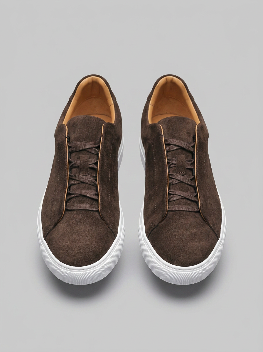 Men's Suede Low Top Trainers Lace Up Smart Casual Shoes