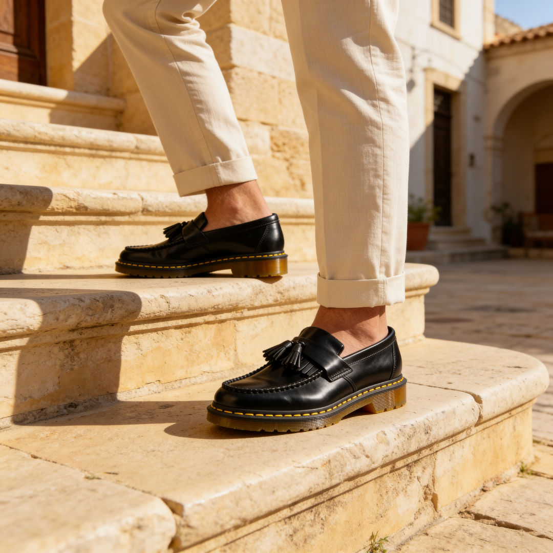 Men's Leather Tassel Kiltie Slip On Smart Casual Loafers