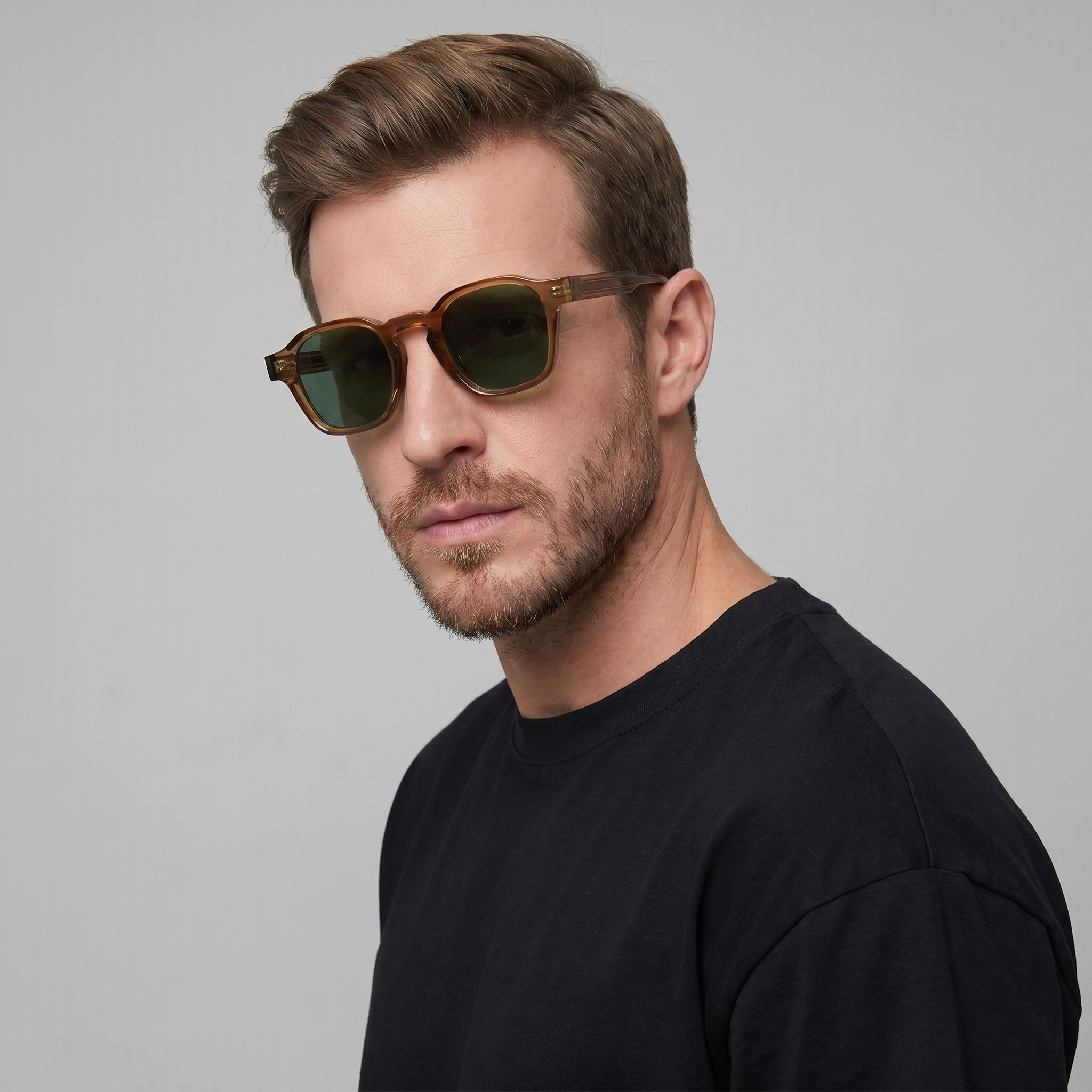 Men's Vintage Square Frame Sunglasses Dark Lens Summer
