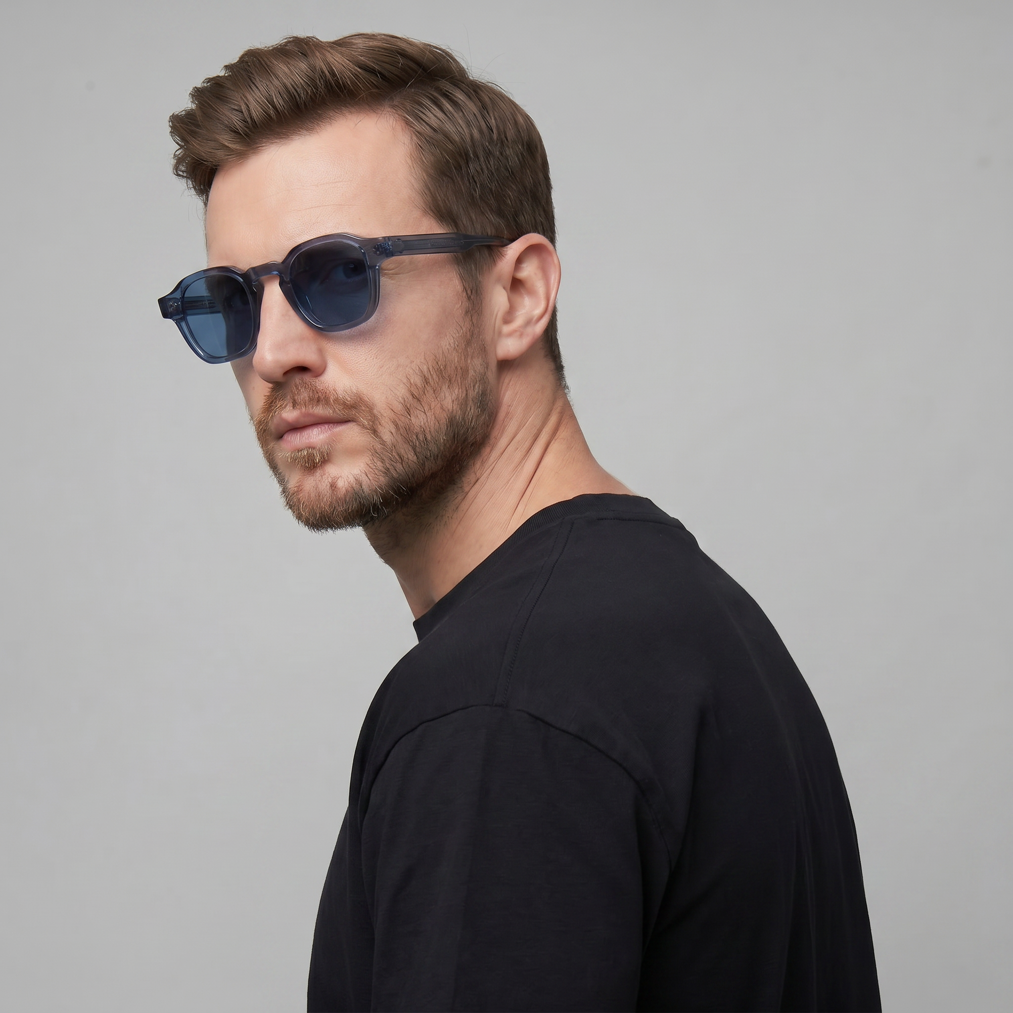 Men's Vintage Square Frame Sunglasses Dark Lens Summer