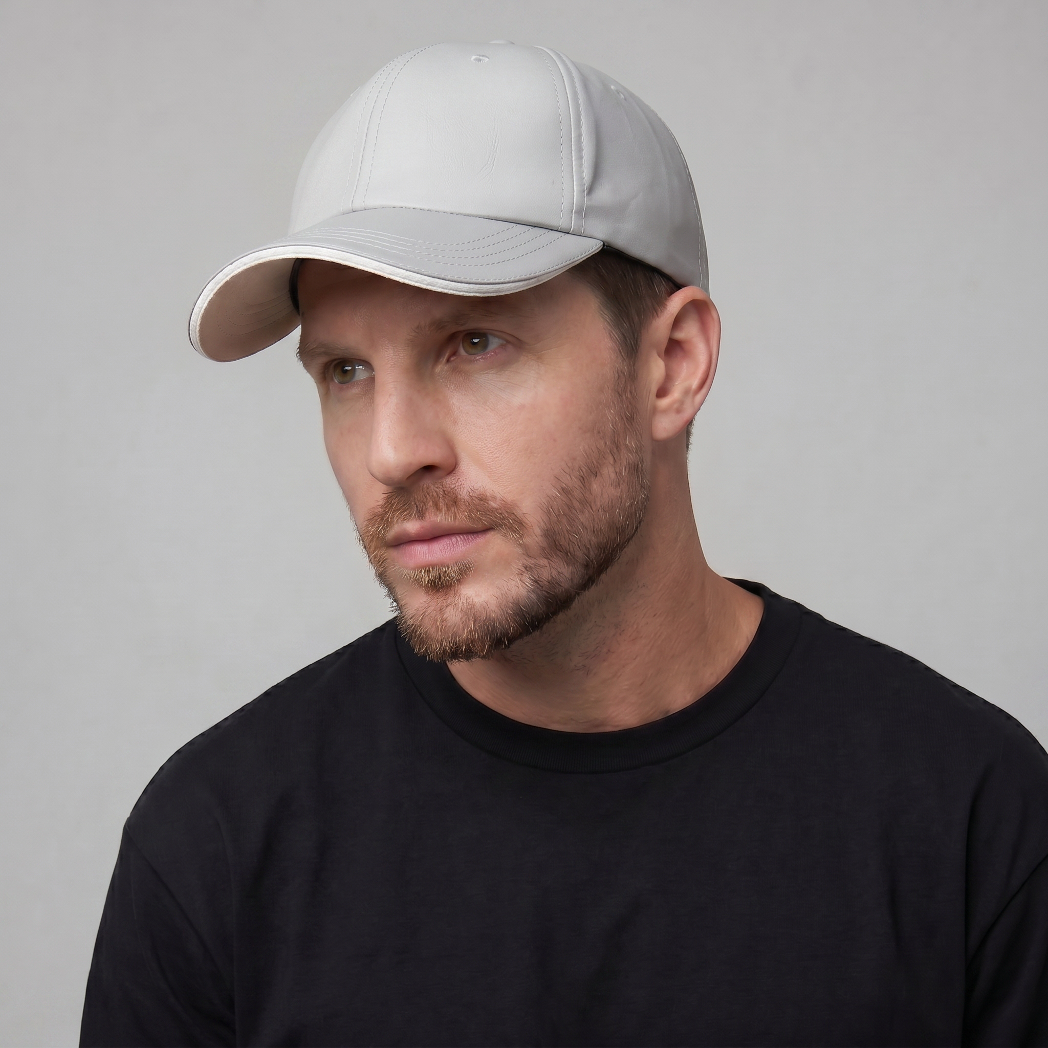 Men's Two Tone Baseball Cap Contrast Trim Adjustable