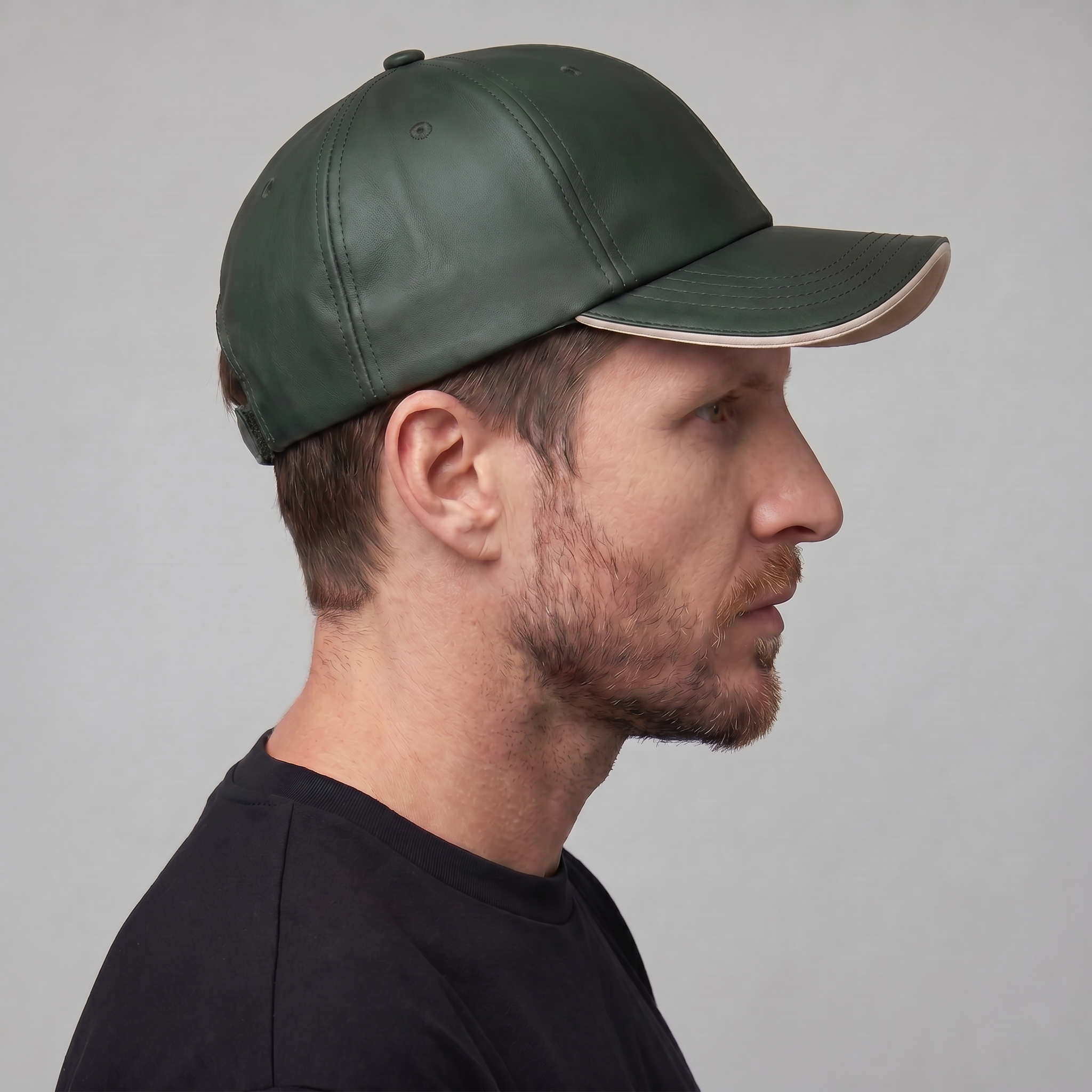 Men's Two Tone Baseball Cap Contrast Trim Adjustable