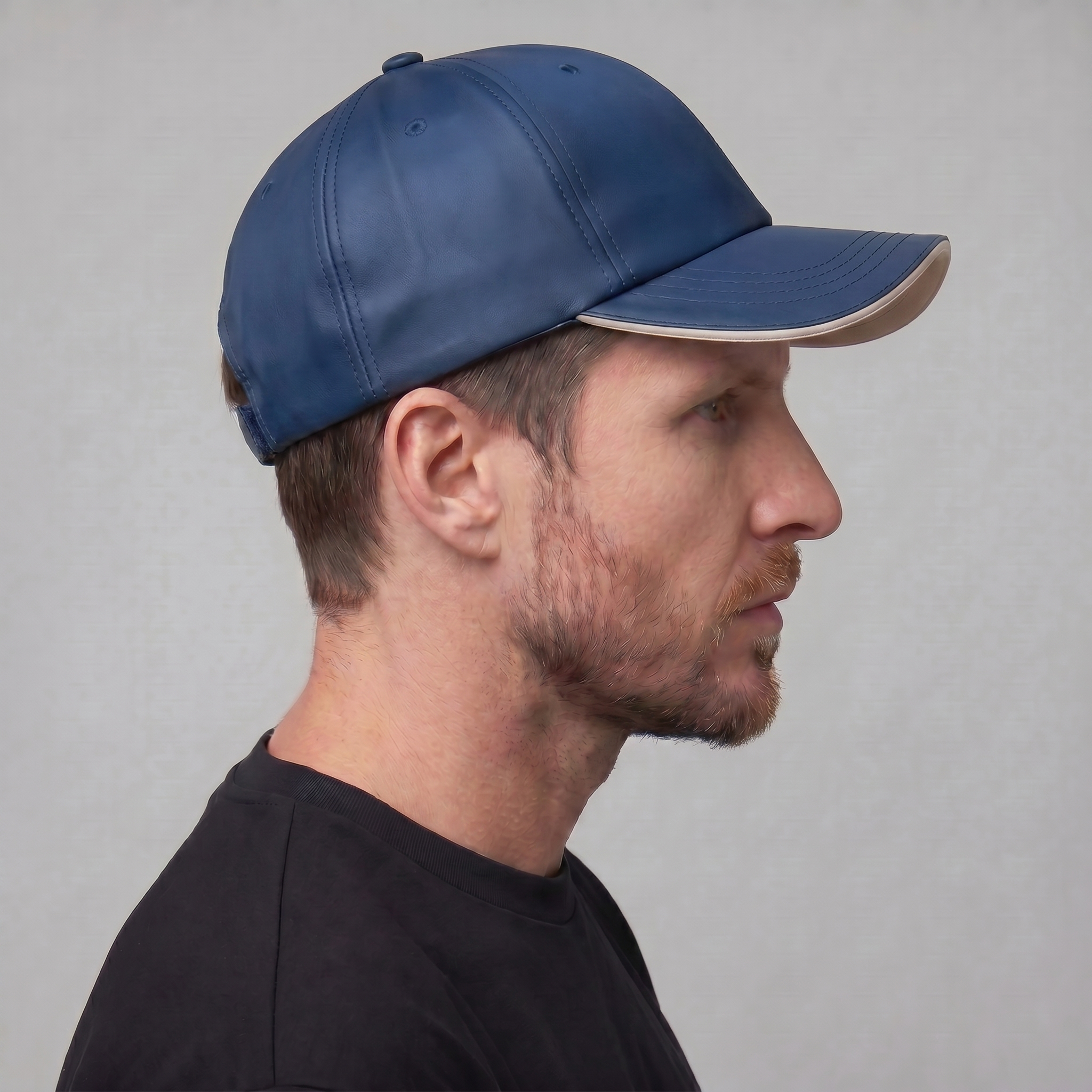 Men's Two Tone Baseball Cap Contrast Trim Adjustable