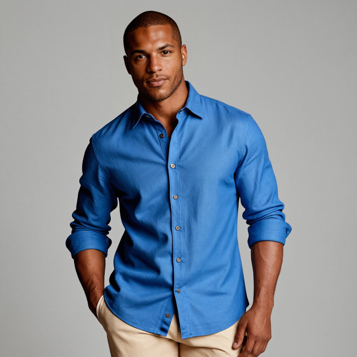 Men's Linen Long Sleeve Relaxed Fit Shirt Summer