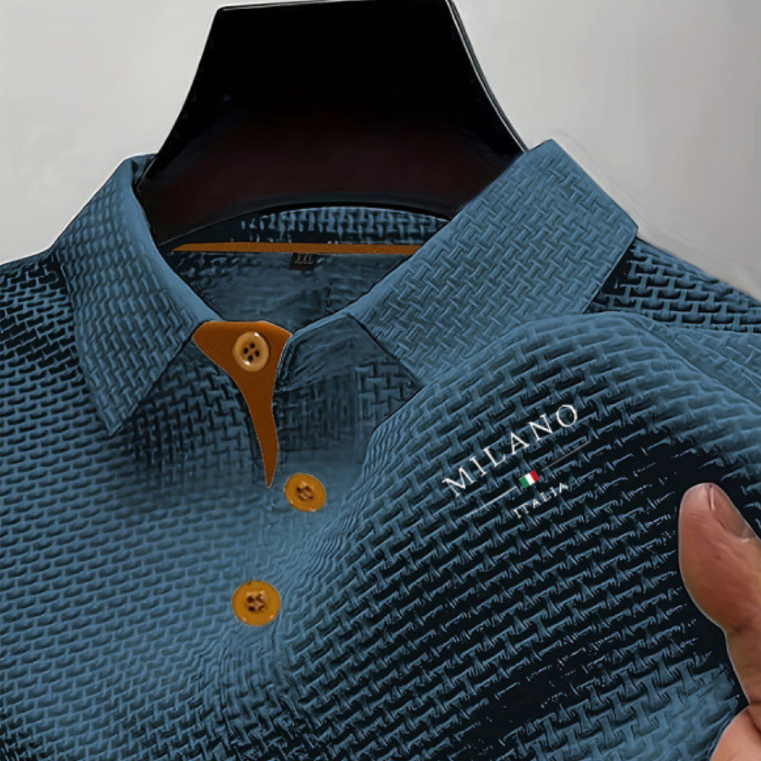 Men's Waffle Knit Short Sleeve Polo Shirt
