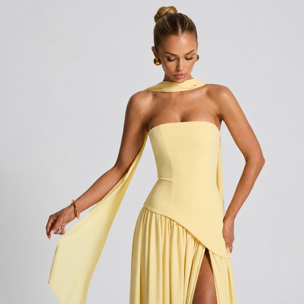 Women’s Velour High Slit Maxi Dress