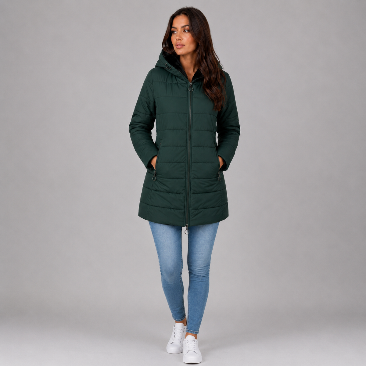 Women’s Longline Quilted Puffer Coat