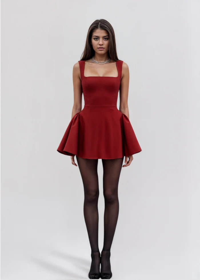Clara - Rouge Mini Dress - Lena Muse