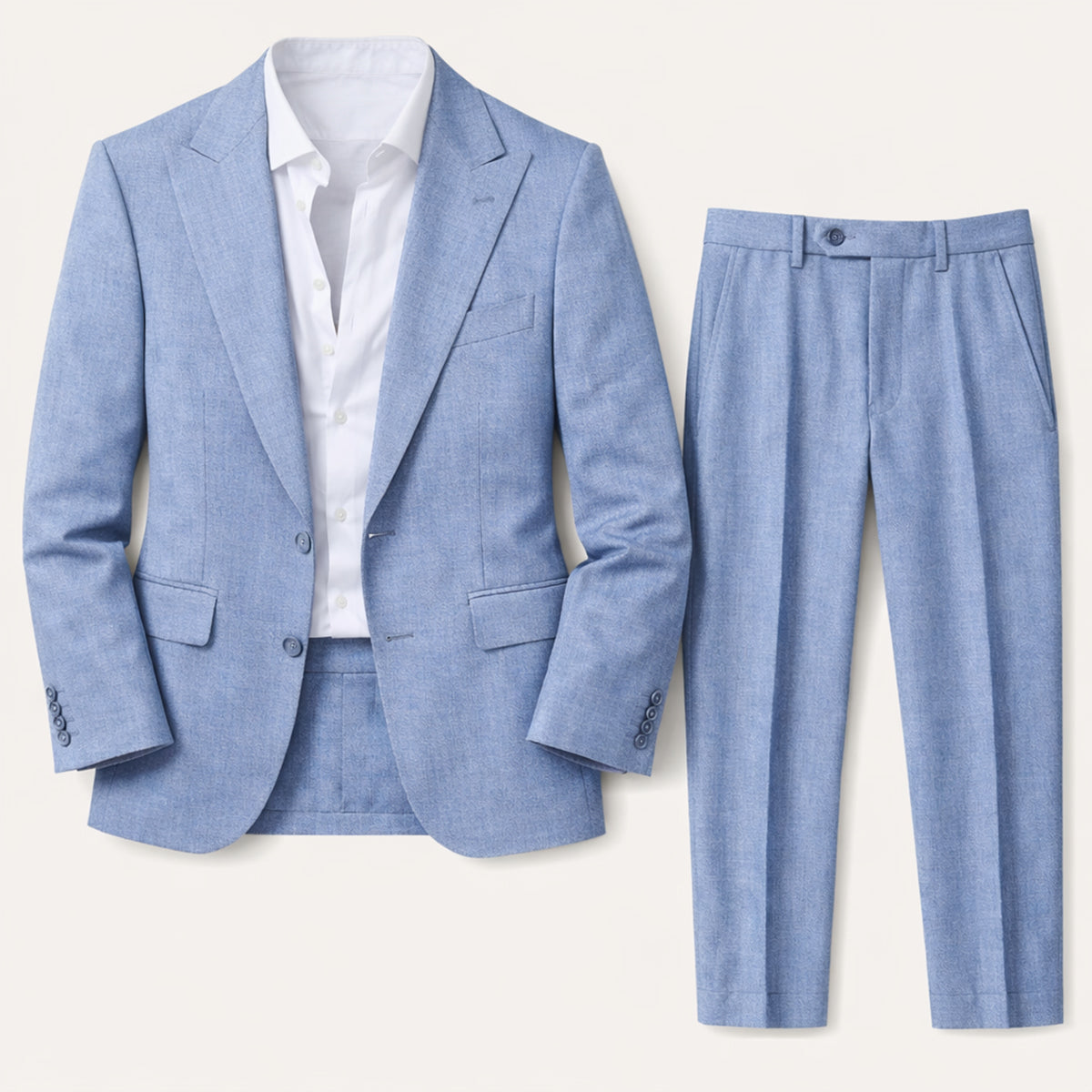 Men's Timeless Linen 2 Piece Wedding Suit