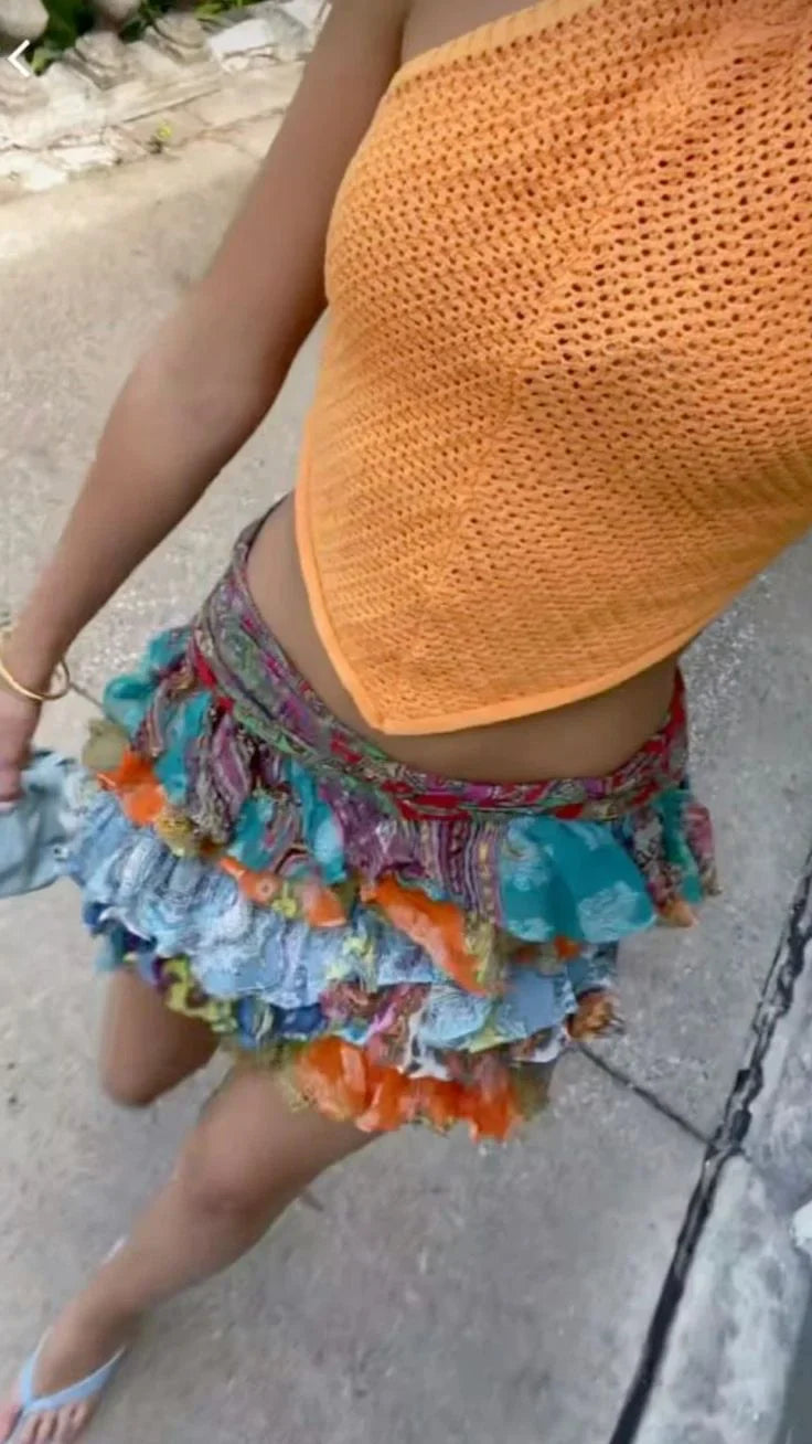 Coralie - Multicolor Ruffle Mini Skirt