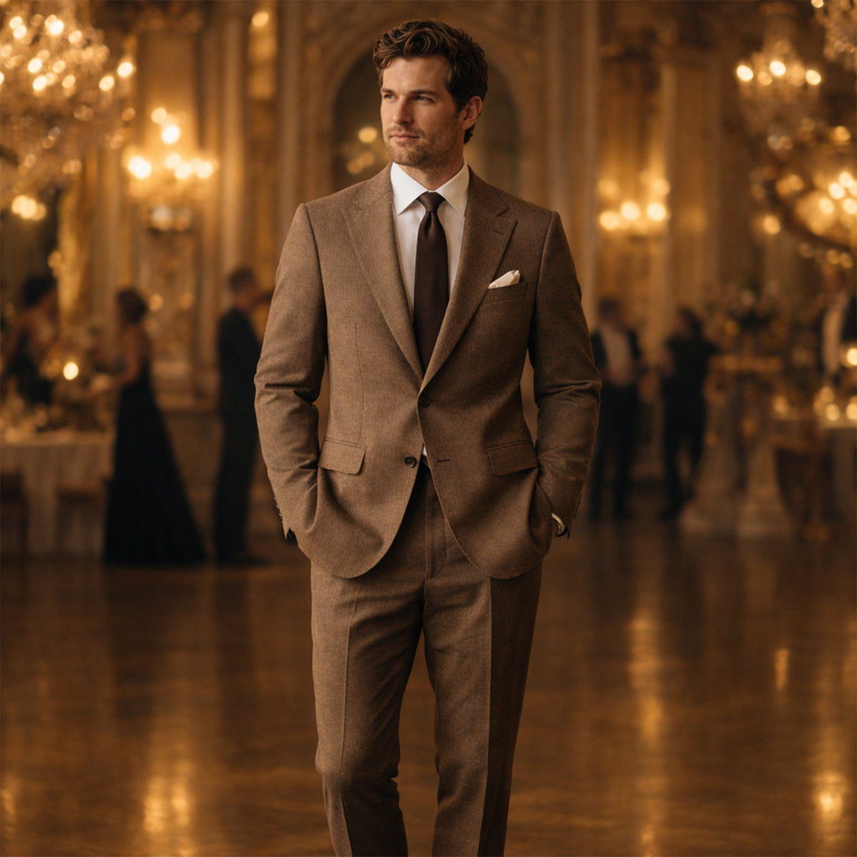 Men's Linen Suit, 2 Piece Notch Lapel Blazer & Trousers, Summer Wedding