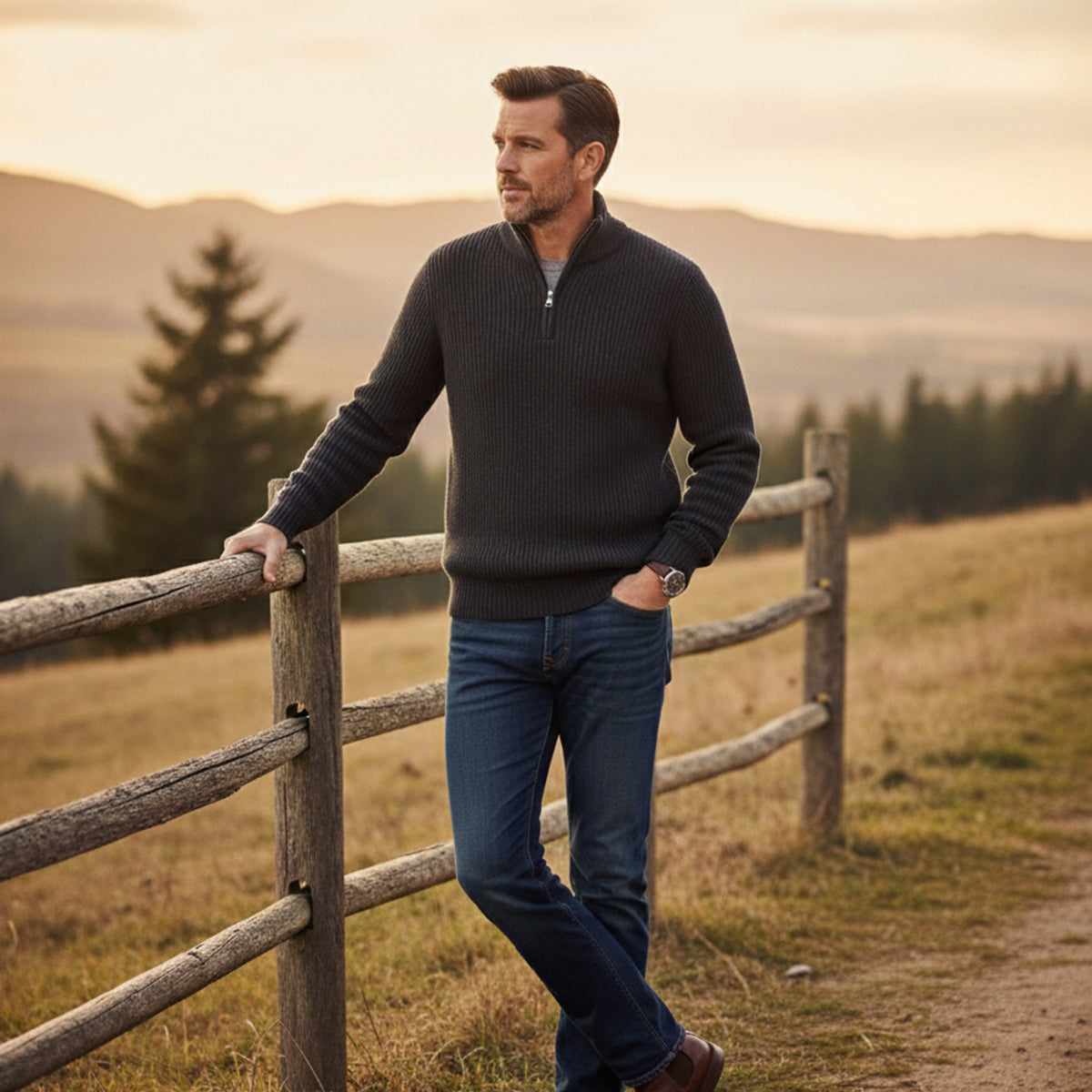 Vicenza Men’s Soft Knit Half-Zip Sweater