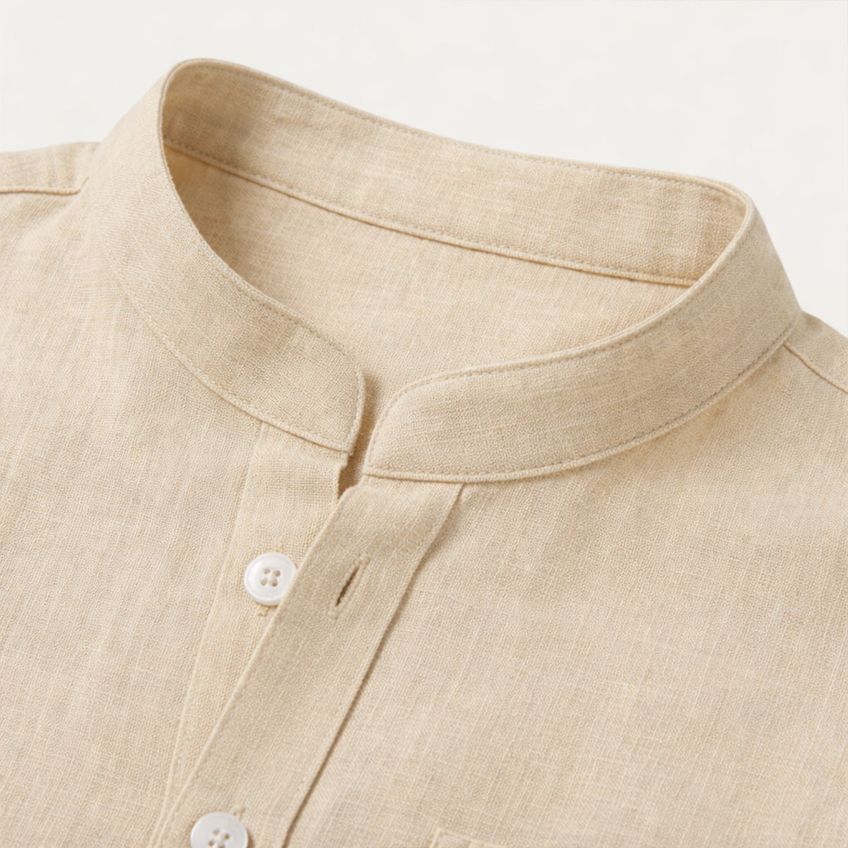 The Mykonos Men's Two Piece Set, Mandarin Collar Shirt and Drawstring Shorts