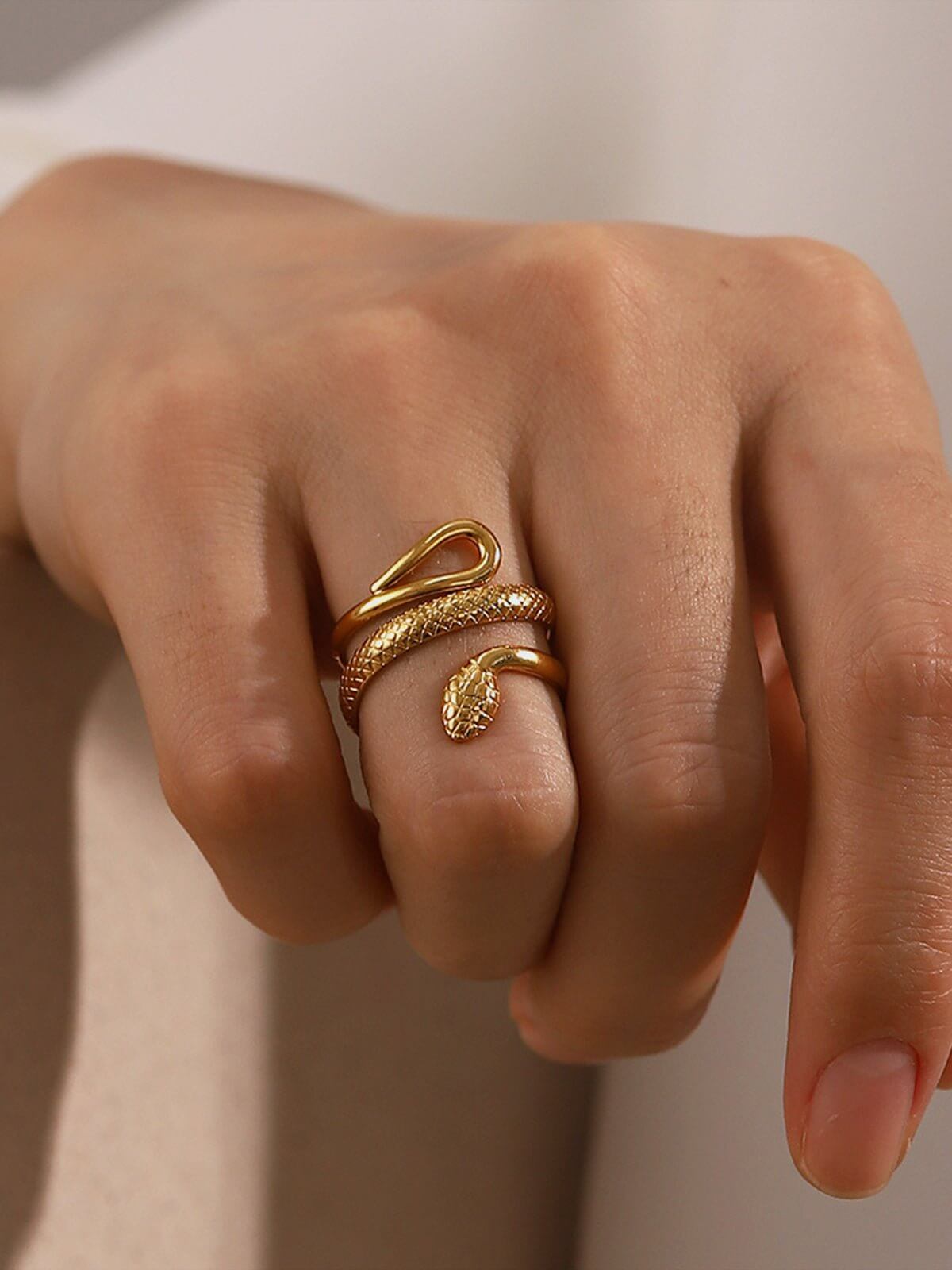 Serpentine Embrace Adjustable Ring - Lena Muse