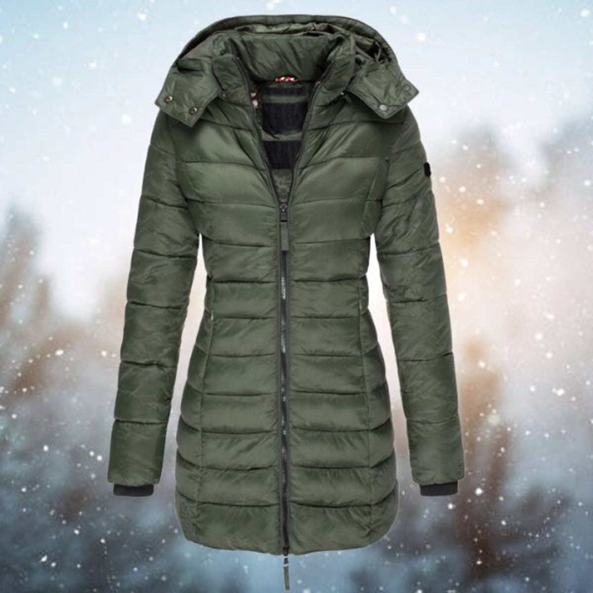 Women's Longline Hooded Quilted Jacket — product image